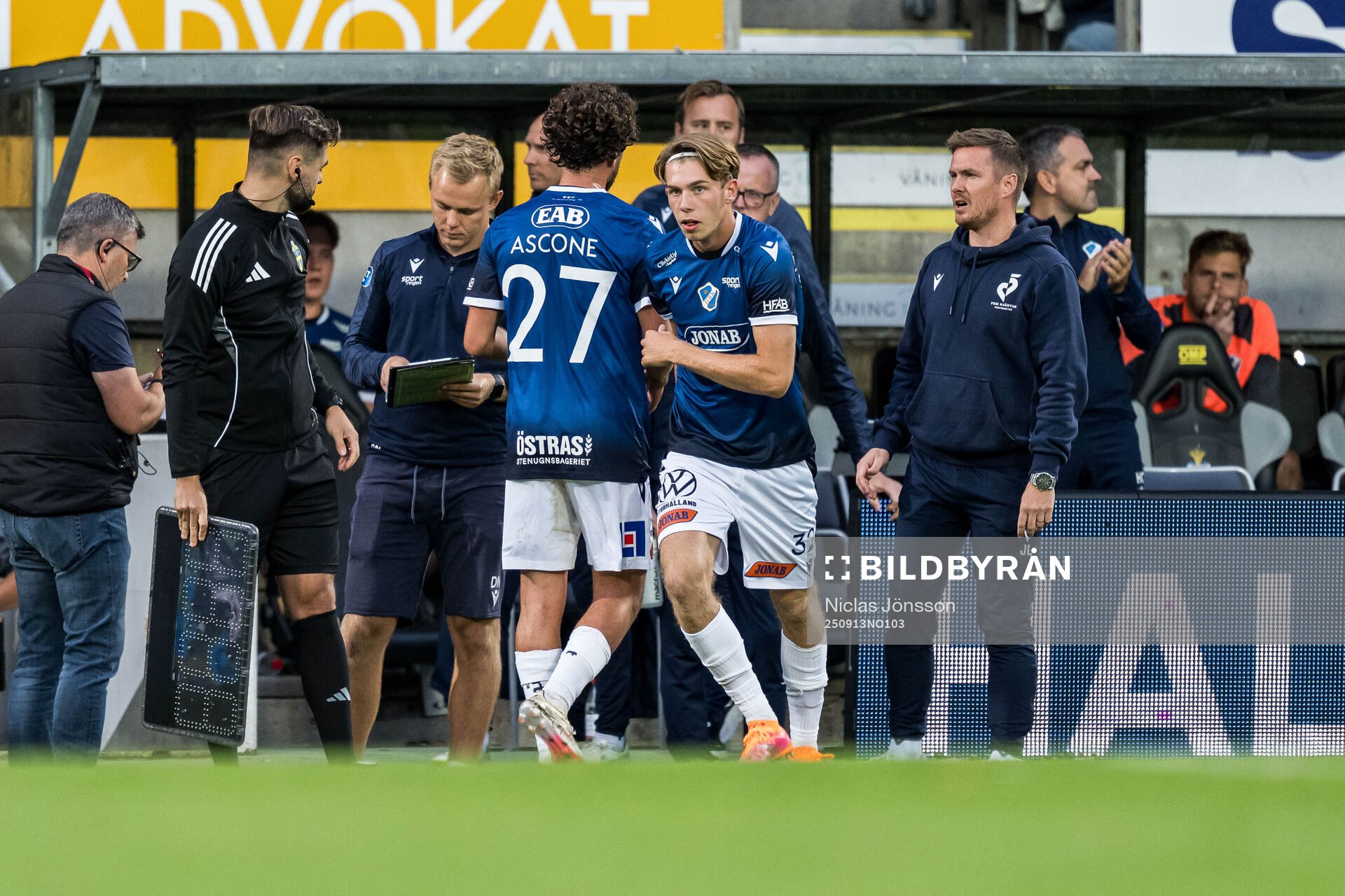 Halmstads Rocco Ascone och Vincent Johansson