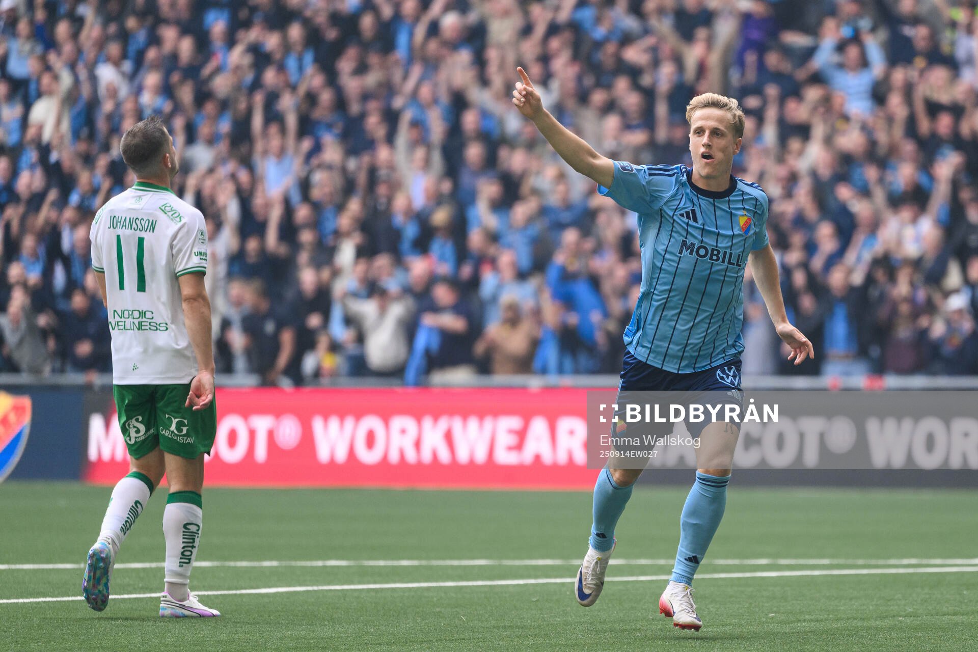 Djurgårdens Jeppe Møldrup Okkels jublar