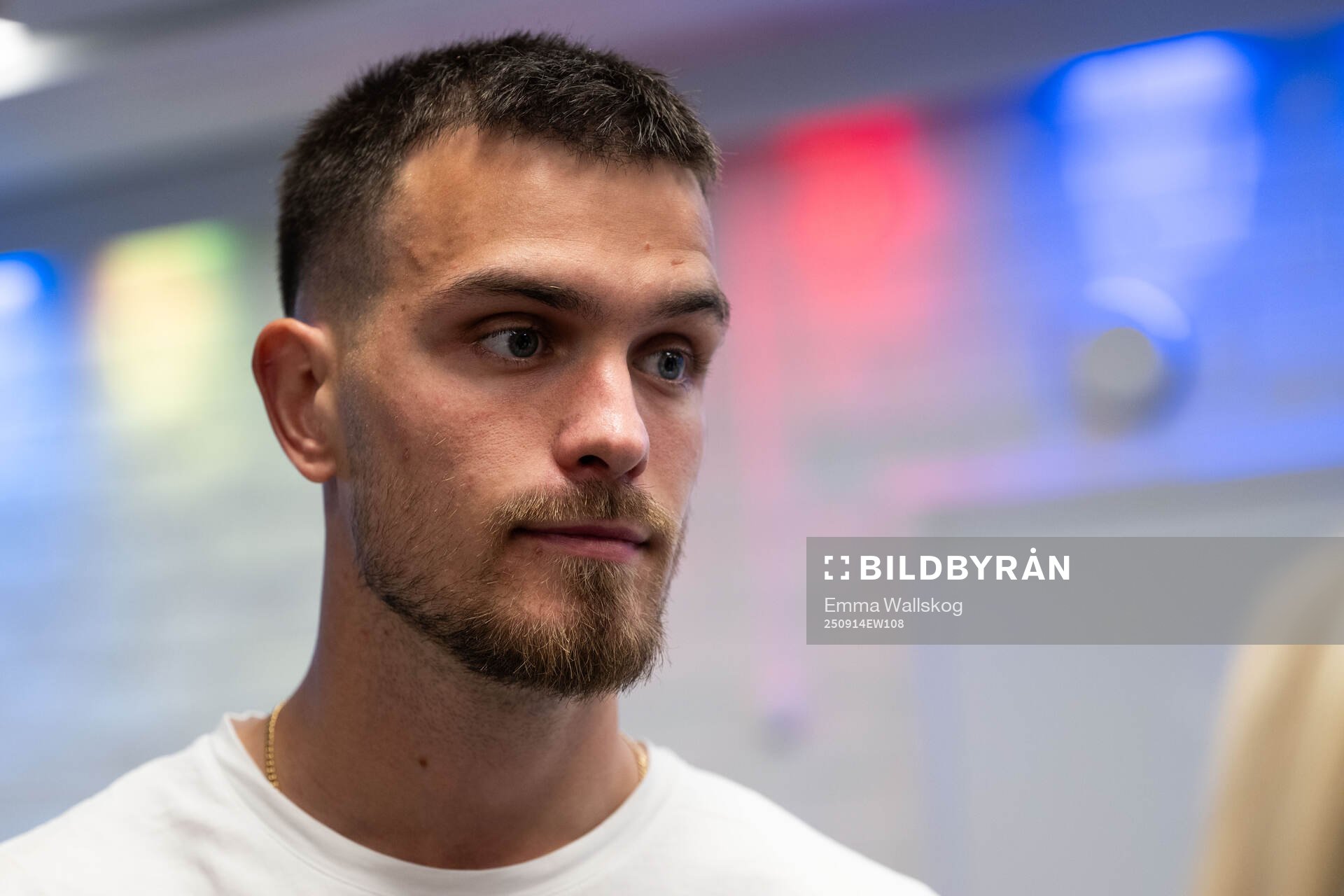 Hammarbys Pavle Vagic i mixade zonen