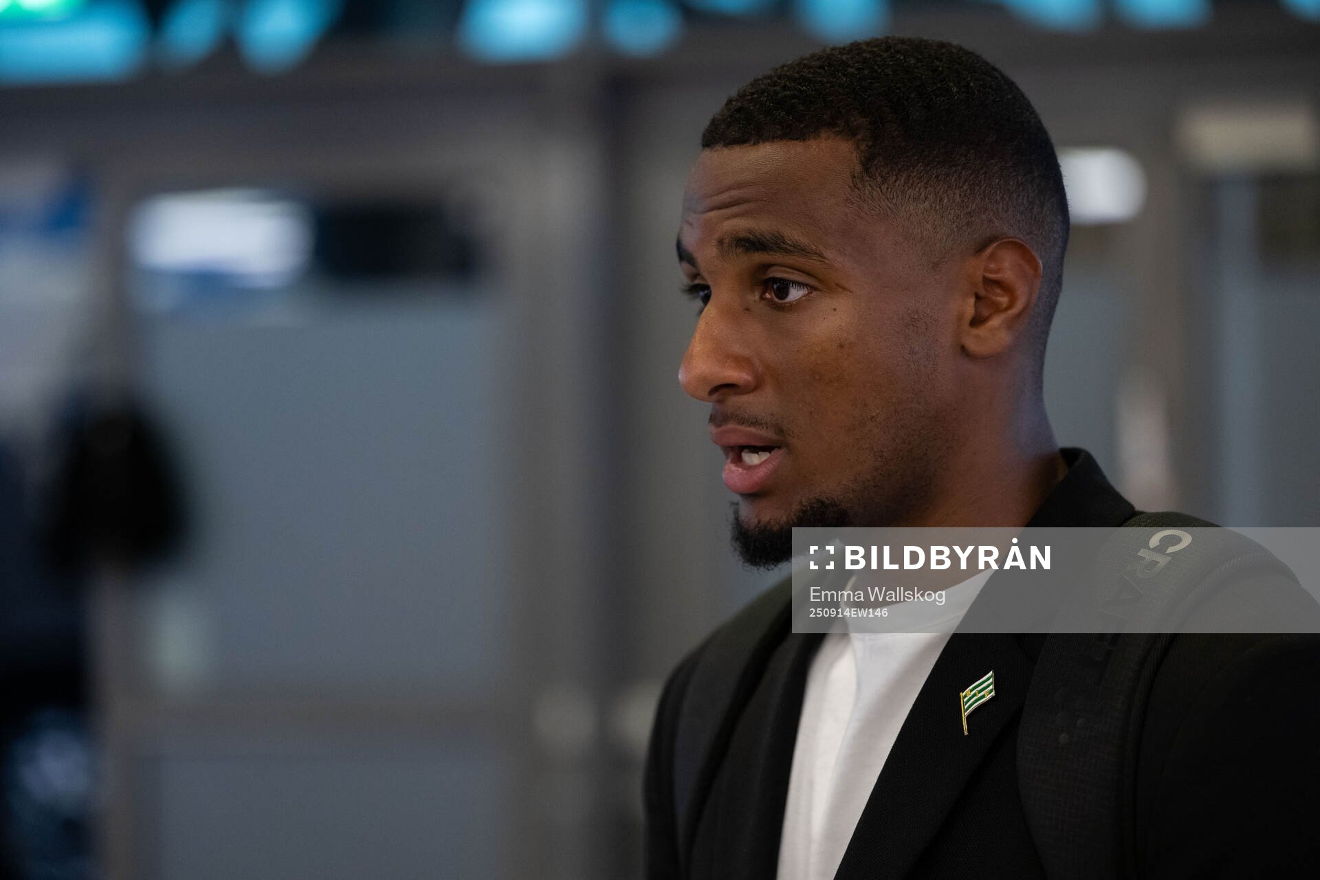 Hammarbys Paulos Abraham i mixade zonen