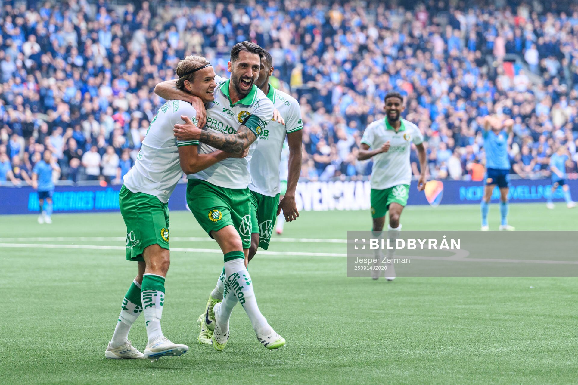 Hammarbys Markus Karlsson, Nahir Besara och Paulos Abraham