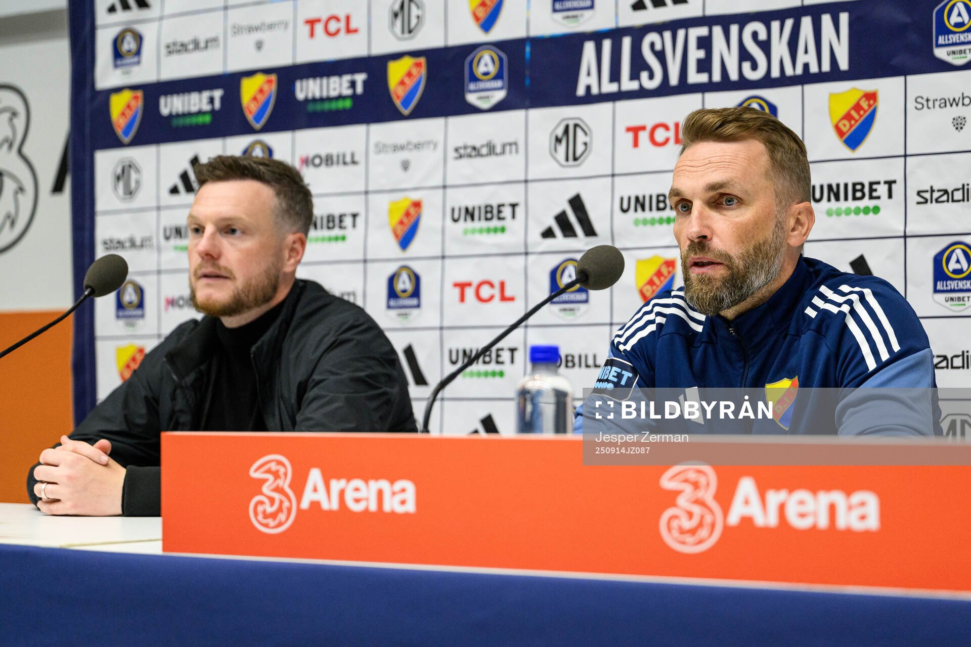 Hammarbys tränare Kim Hellberg Djurgårdens tränare Jani