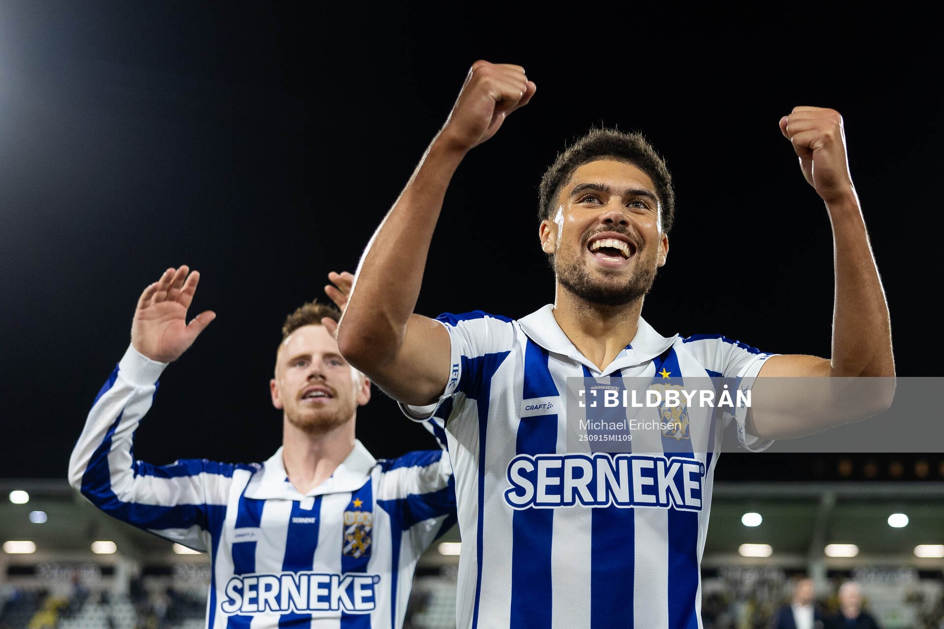 IFK Göteborgs Tobias Heintz och Thomas Santos  jublar