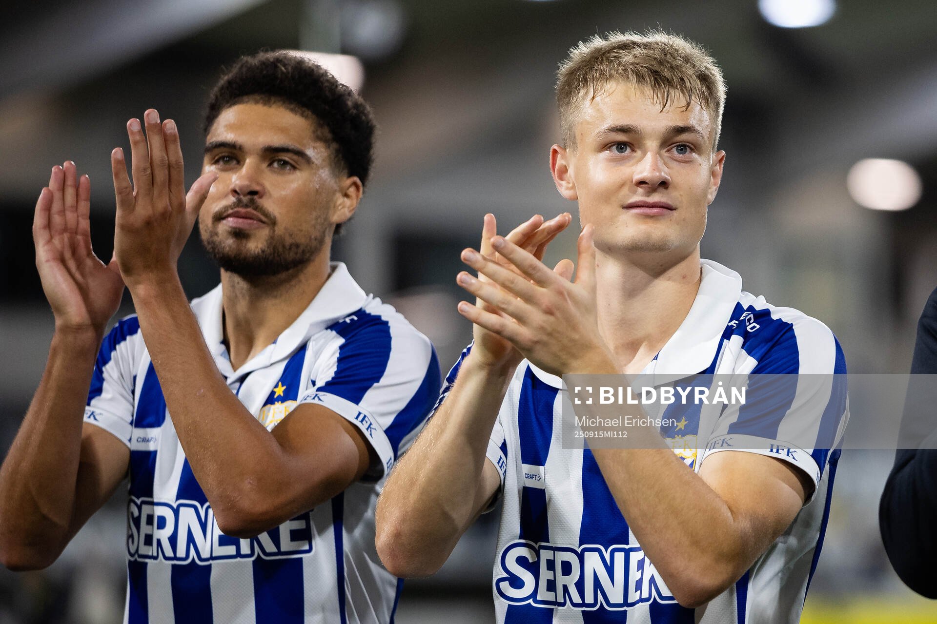 IFK Göteborgs Thomas Santos och David Kruse  tackar