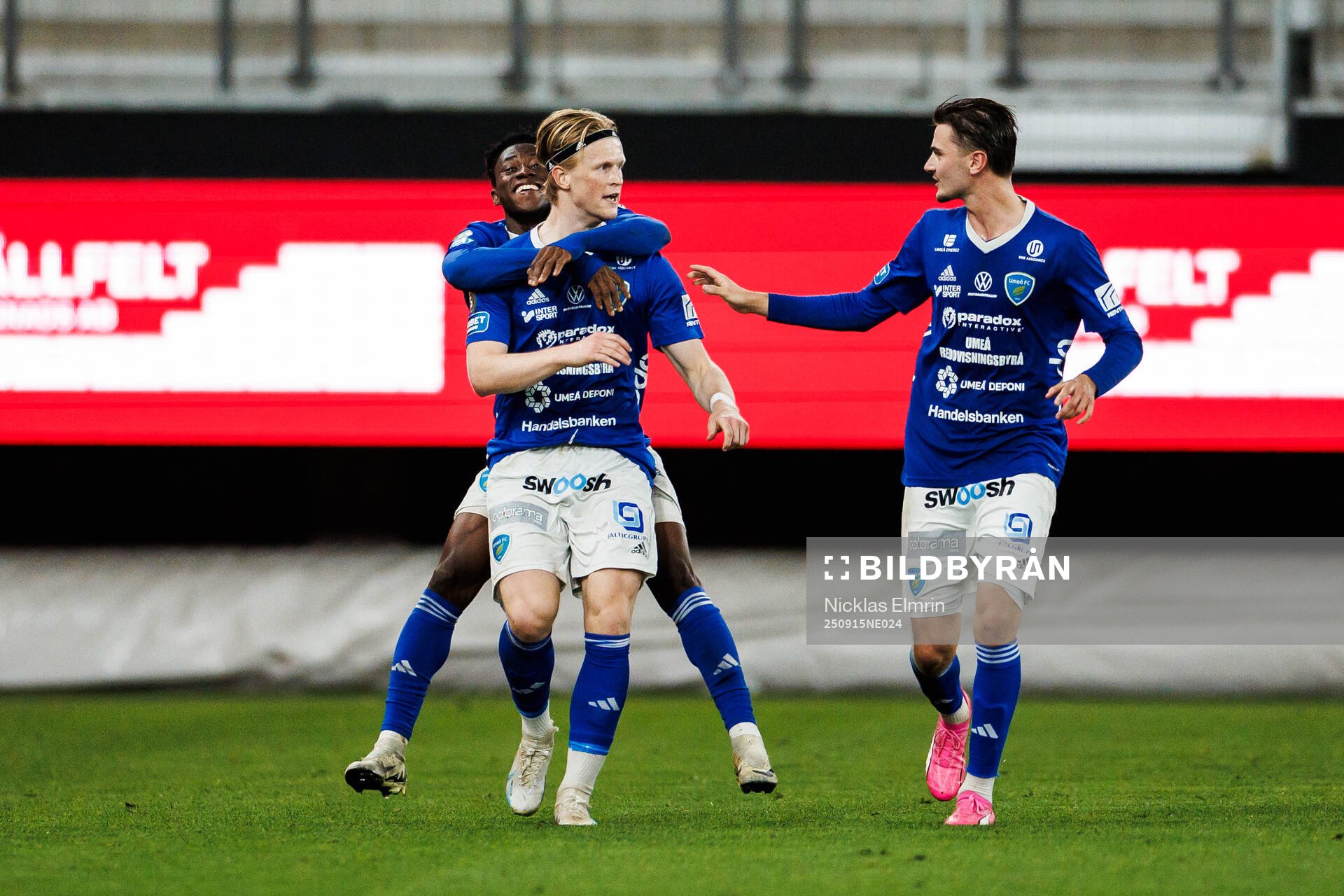 Umeå FCs Jörgen Voilås, Yiriyon Gideon Yaw och Tim