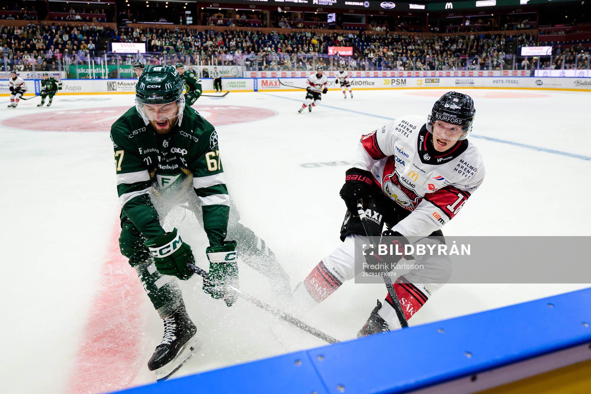 Färjestads Radim Zohorna och Malmö Redhawks Maximilian