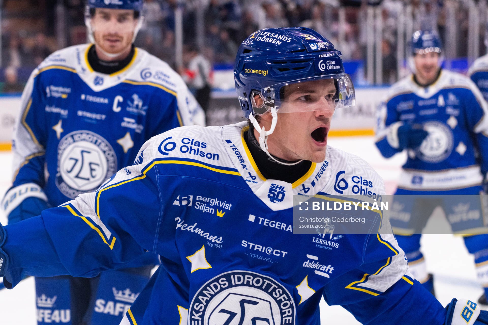 Leksands Olle Strandell jublar