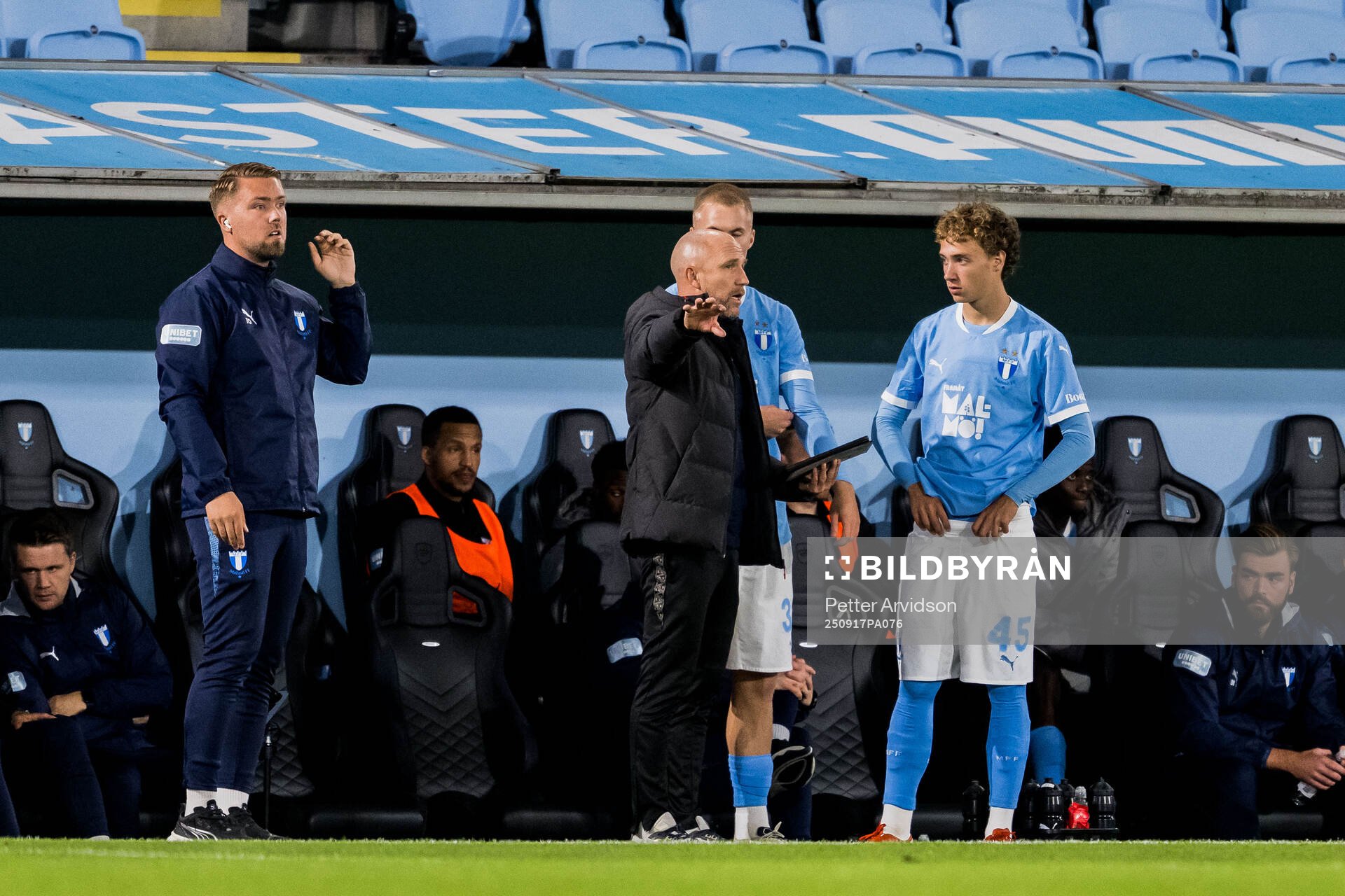 Malmö FFs huvudtränare Henrik Rydström och Anton Höög