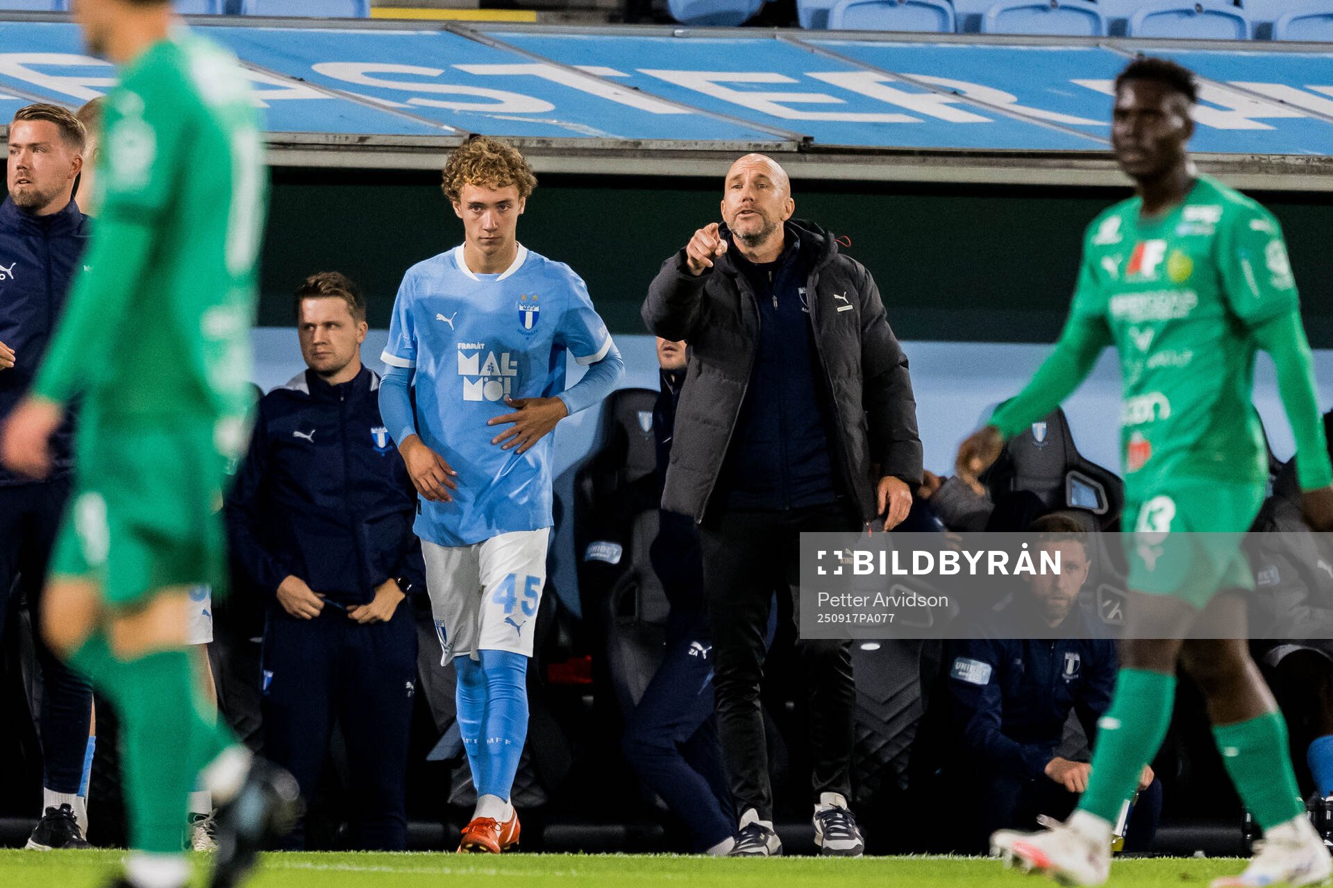 Malmö FFs Anton Höög och huvudtränare Henrik Rydström