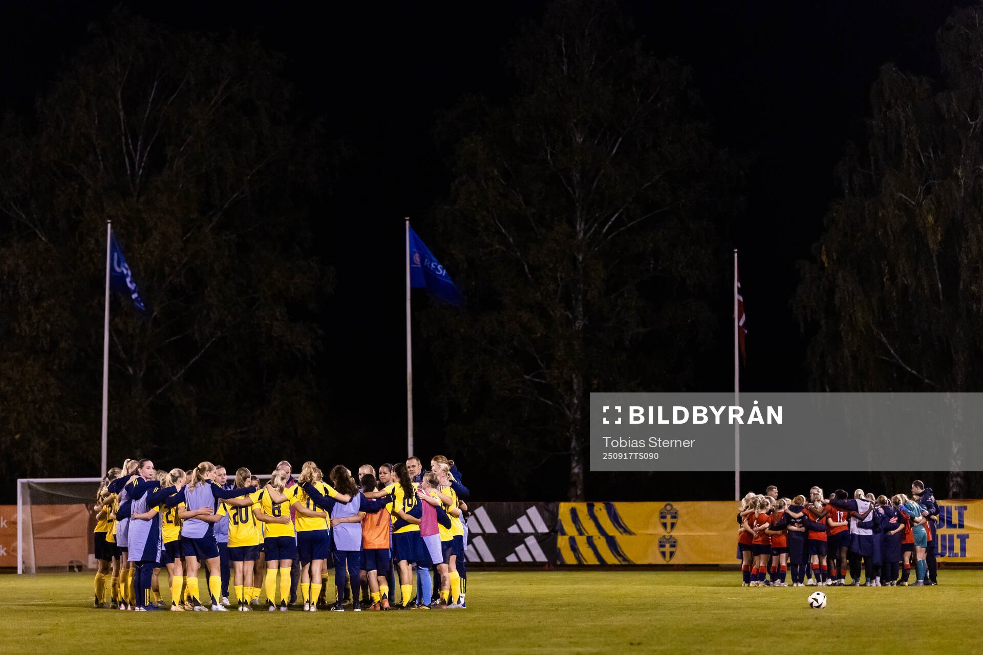 Sverige och Norges spelare