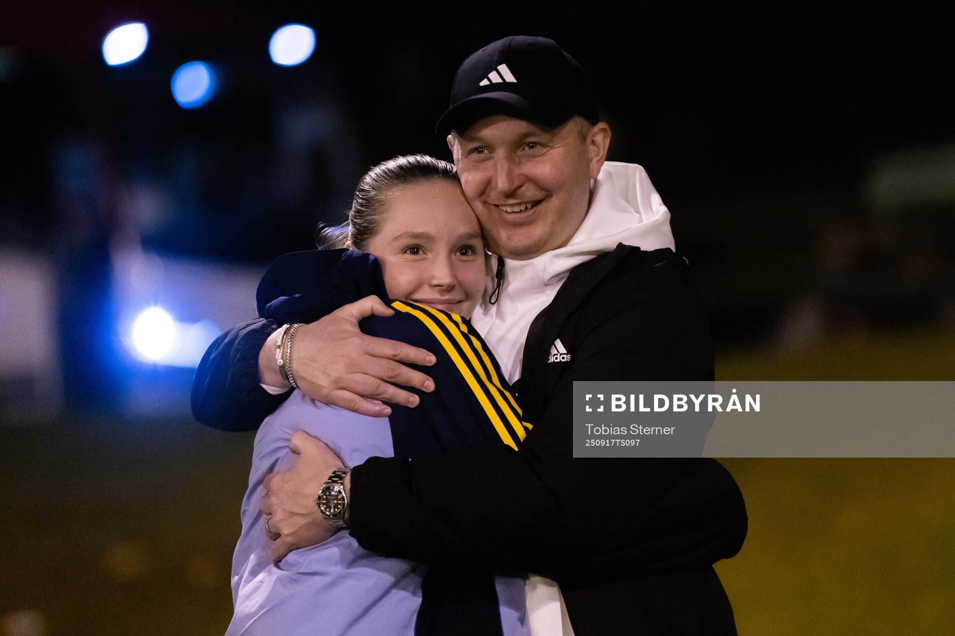 Sveriges Zoe Källström med sin pappa Kim Källström