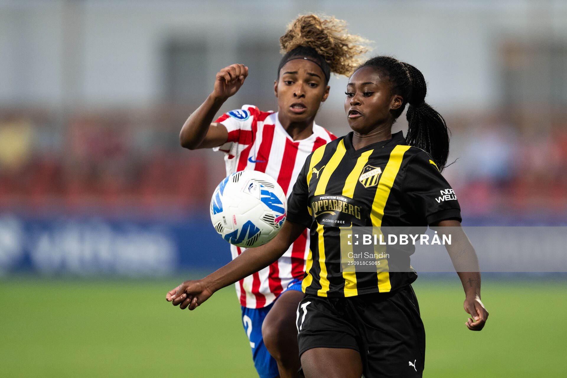 Luany of Atletico Madrid and Monica Jusu Bah of Häcken