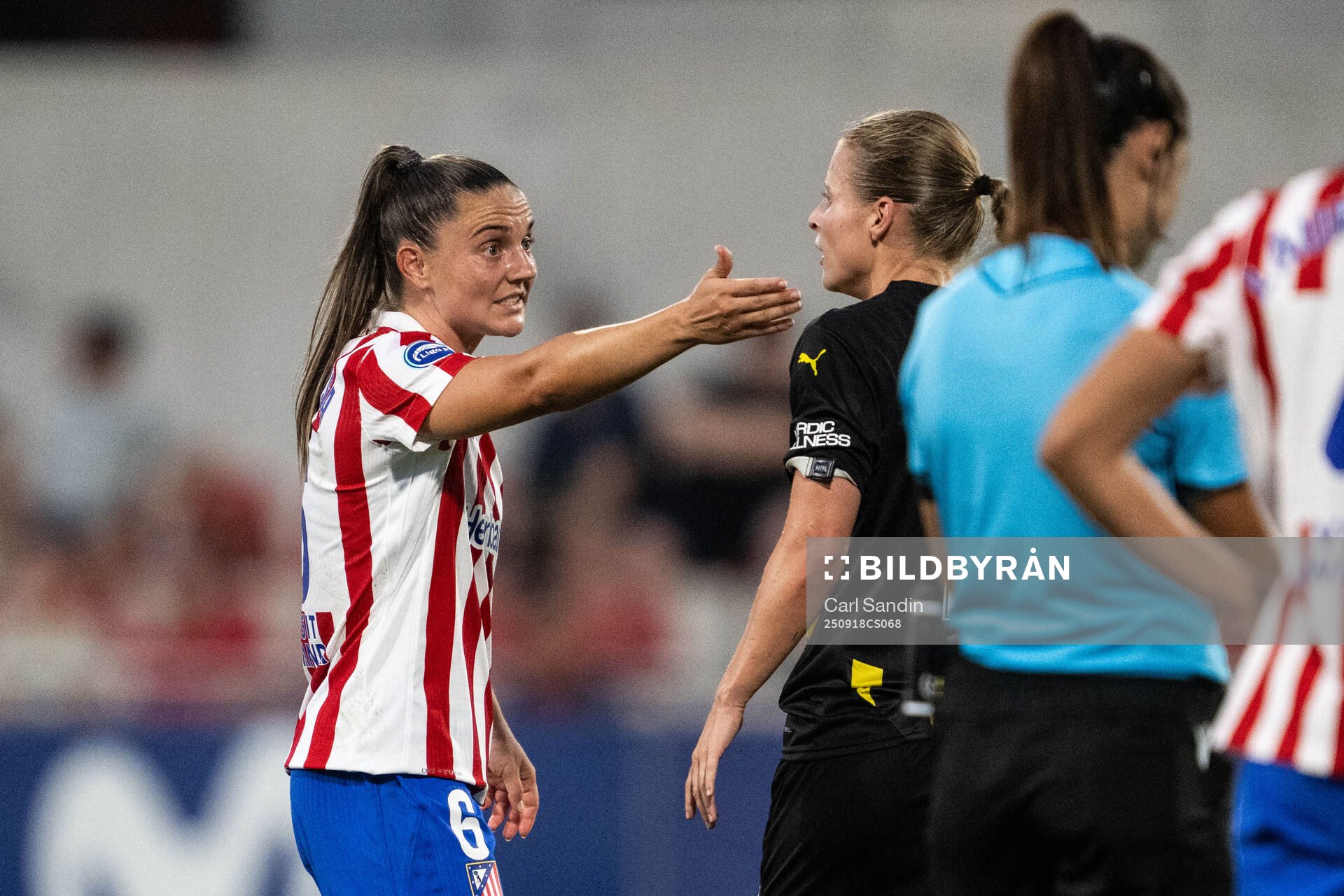 Vilde Böe Risa of Atletico Madrid reacts against Anna