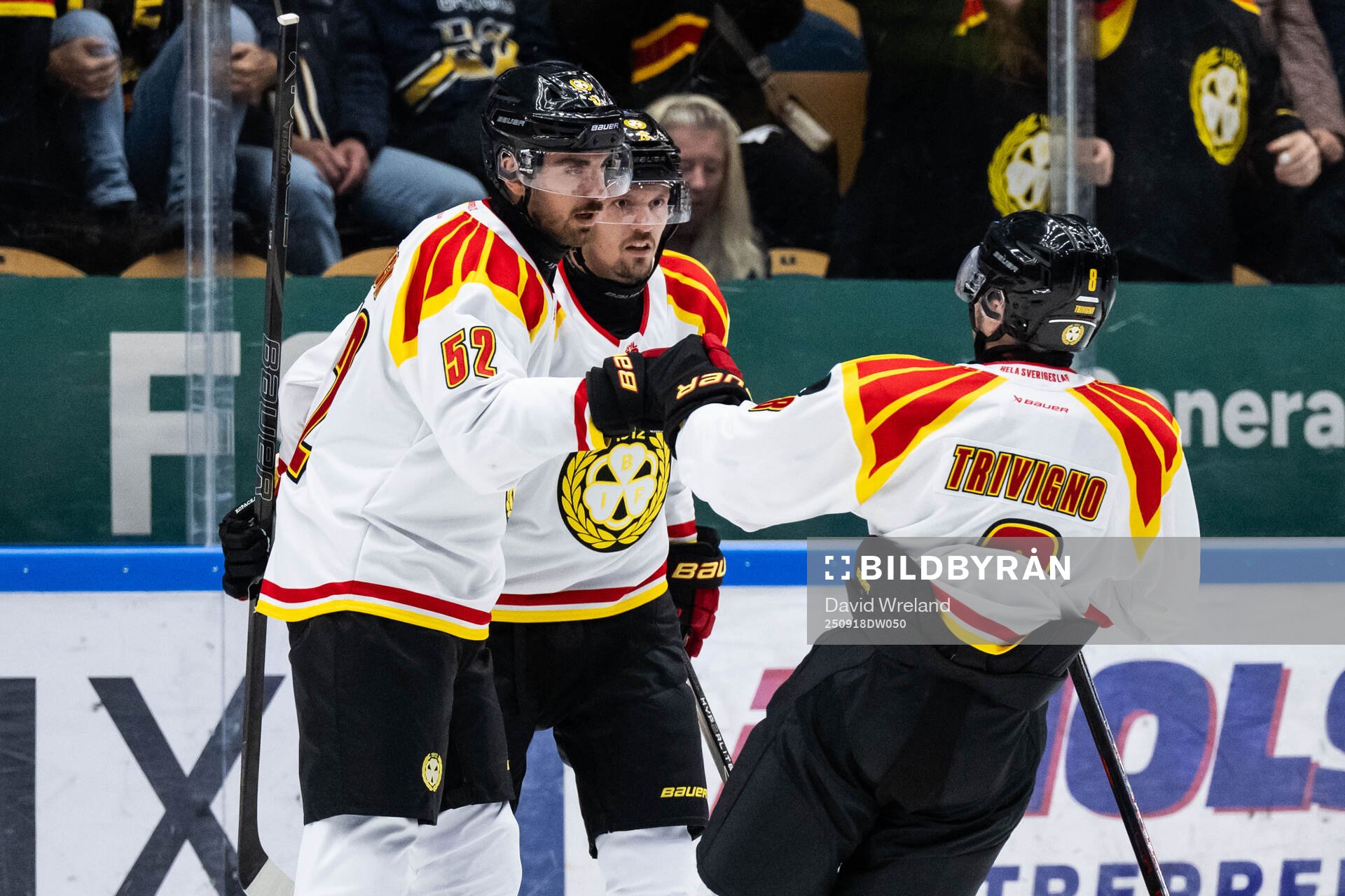 Brynäs Jack Kopacka jublar med Bobby Trivigno