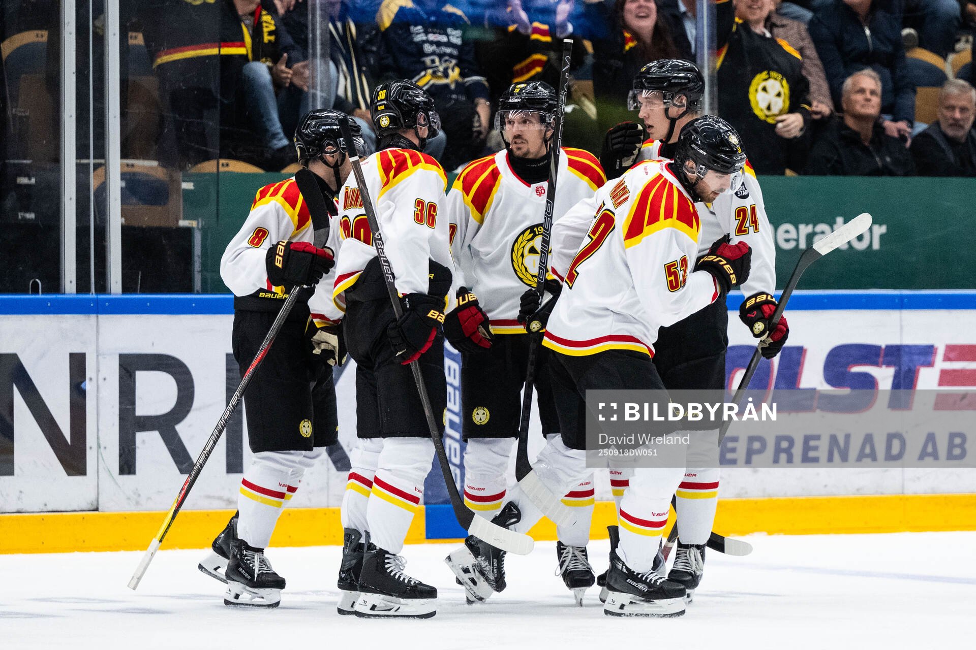 Brynäs Jack Kopacka jublar med lagkamrater