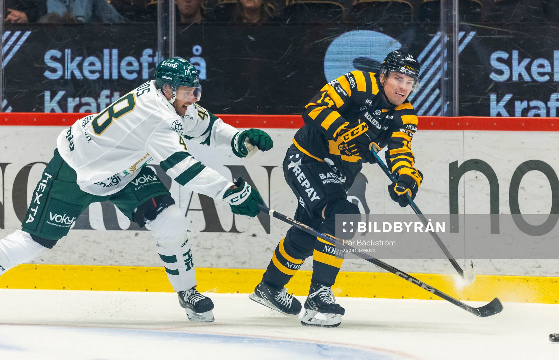 Färjestads Filip Roos och Skellefteås Andreas Johnson