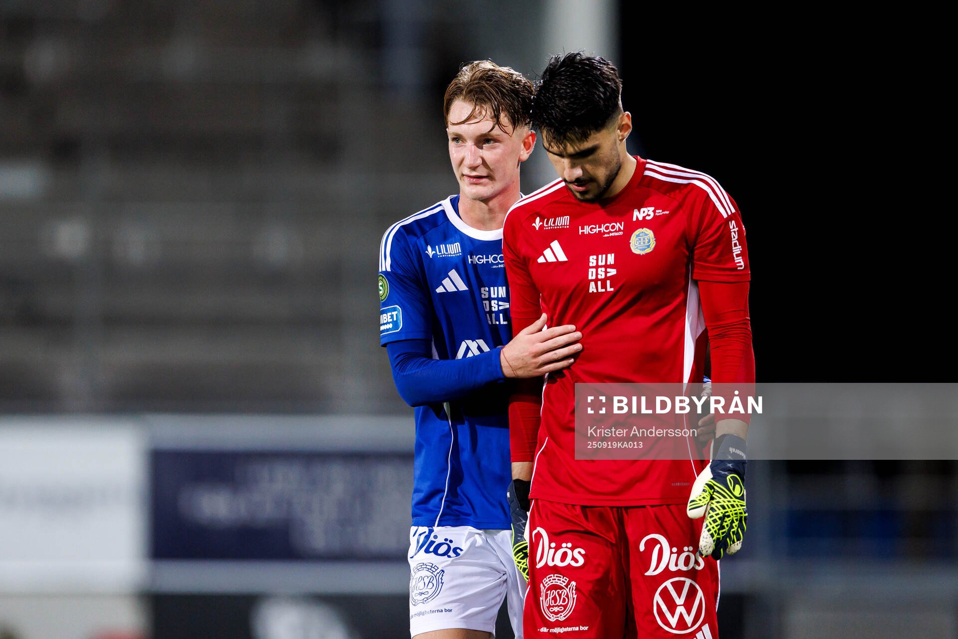 GIF Sundsvalls Carlos Martinez Ruiz och målvakt Daniel