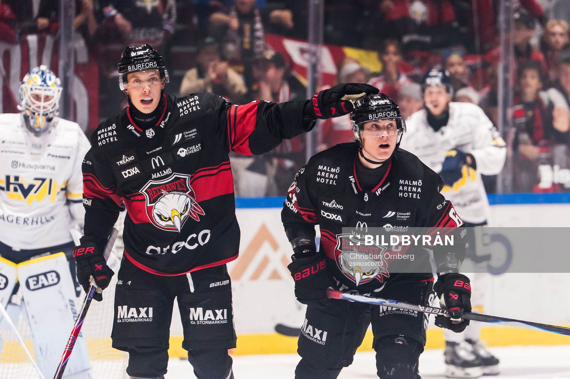Malmö Redhawks William Von Barnekow och Fredrik Händemark