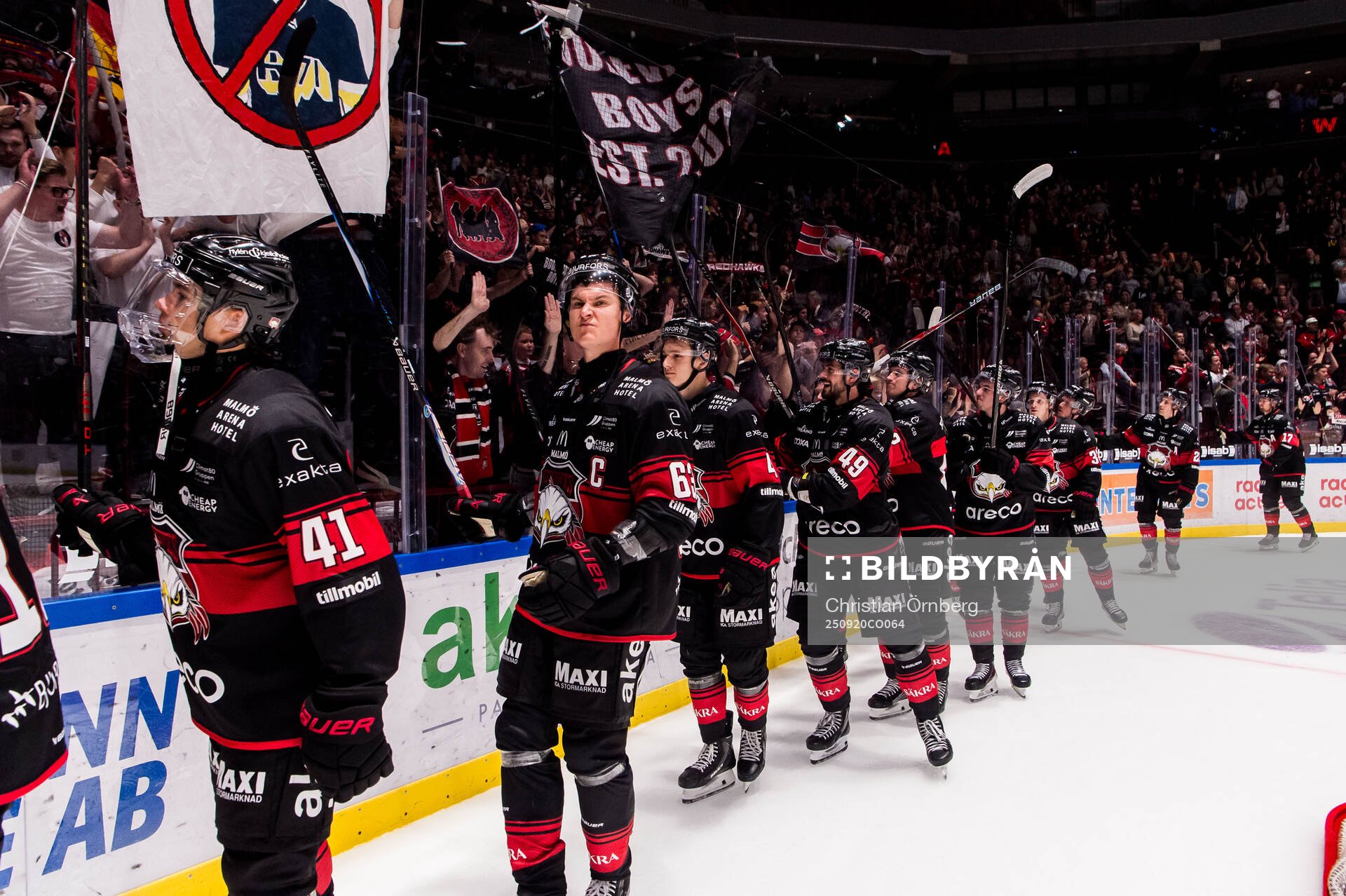 Malmö Redhawks Fredrik Händemark och spelare