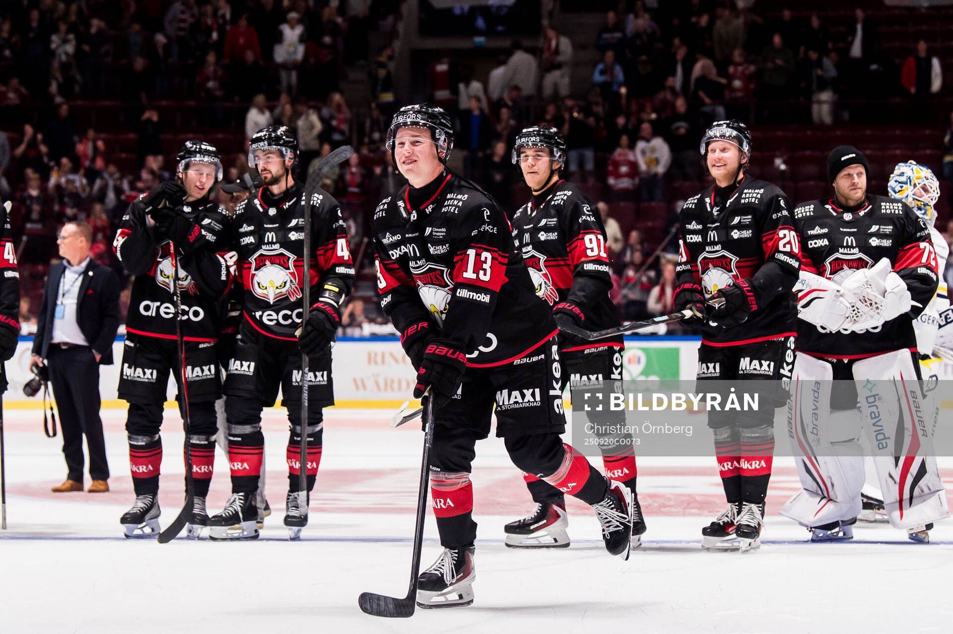 Malmö Redhawks Petter Vesterheim jublar