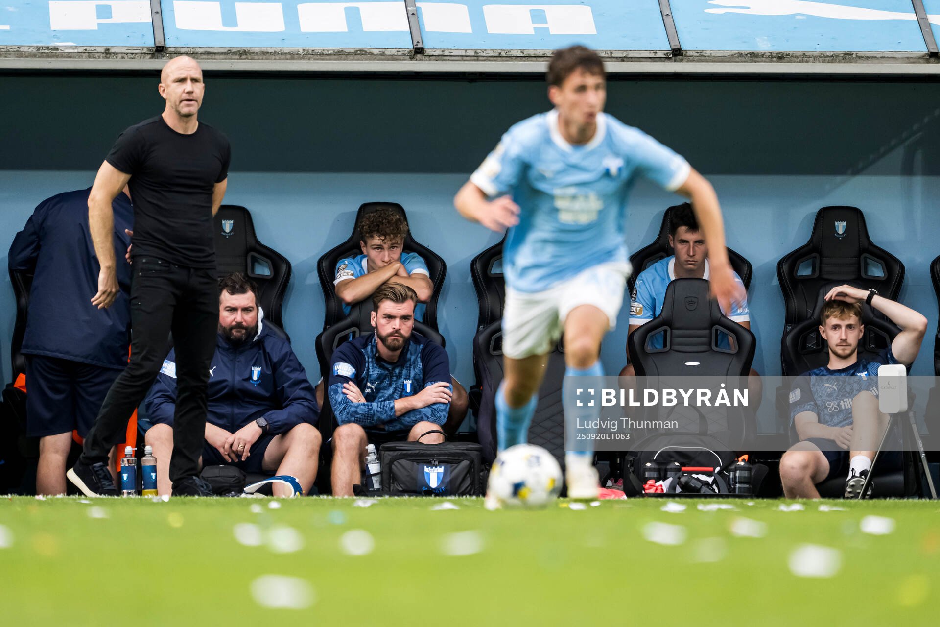 Malmö FFs huvudtränare Henrik Rydström  och Hugo Bolin