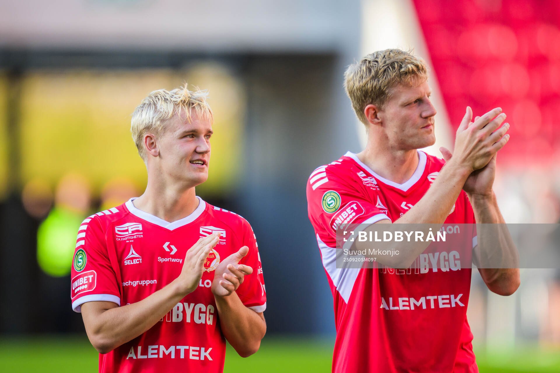 Kalmars Carl Gustafsson och Lars Sætra jublar