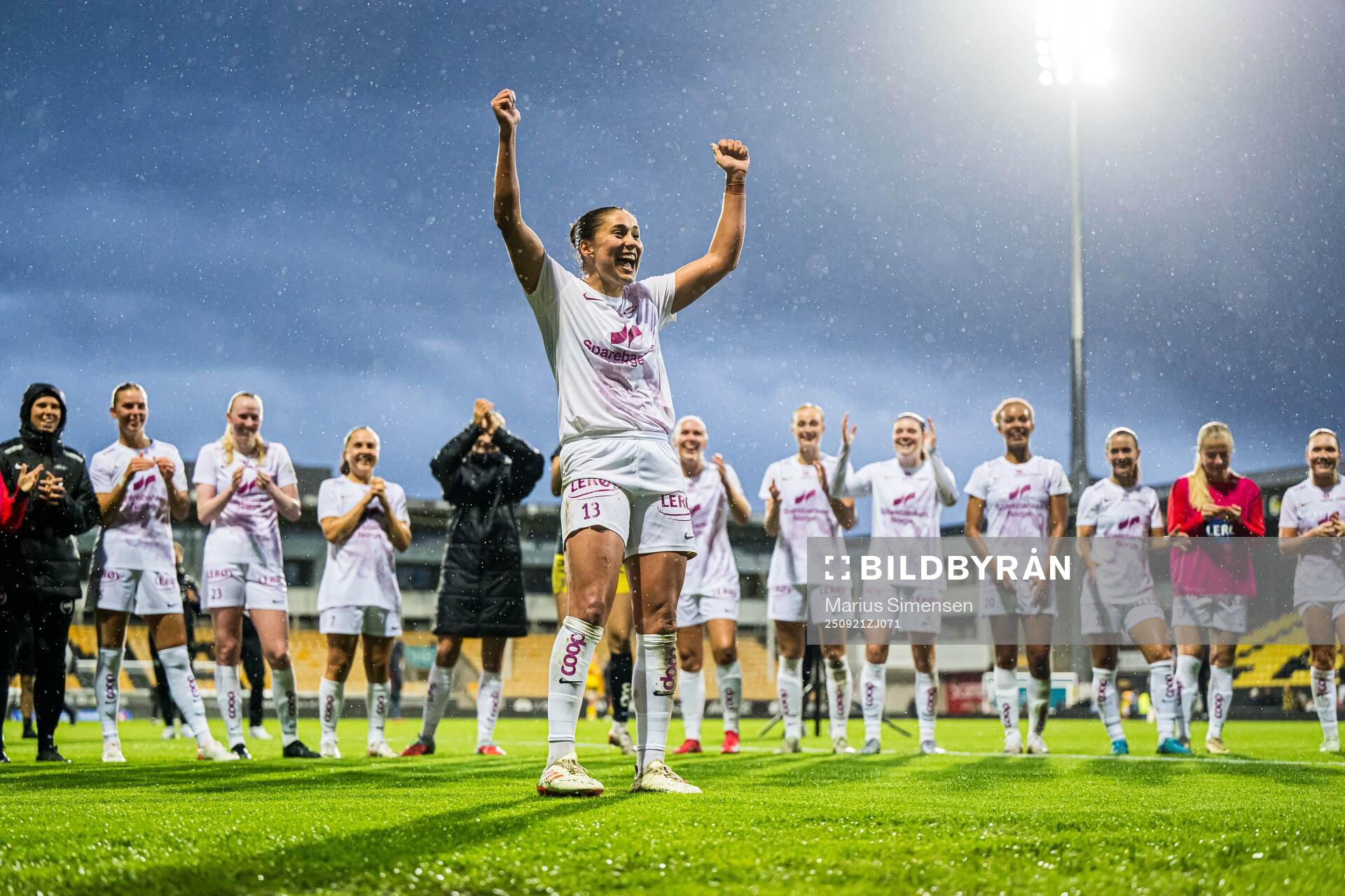 Brenna Lovera of Brann celebrates