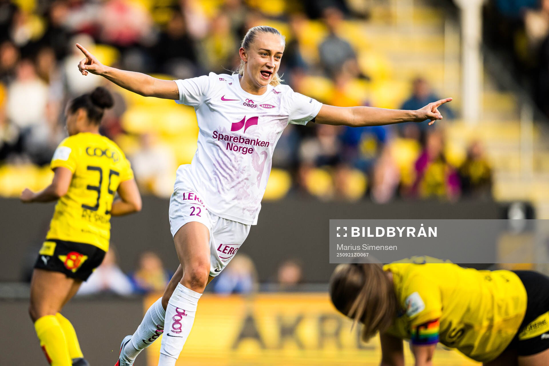 Lauren Alison Davidson of Brann celebrates