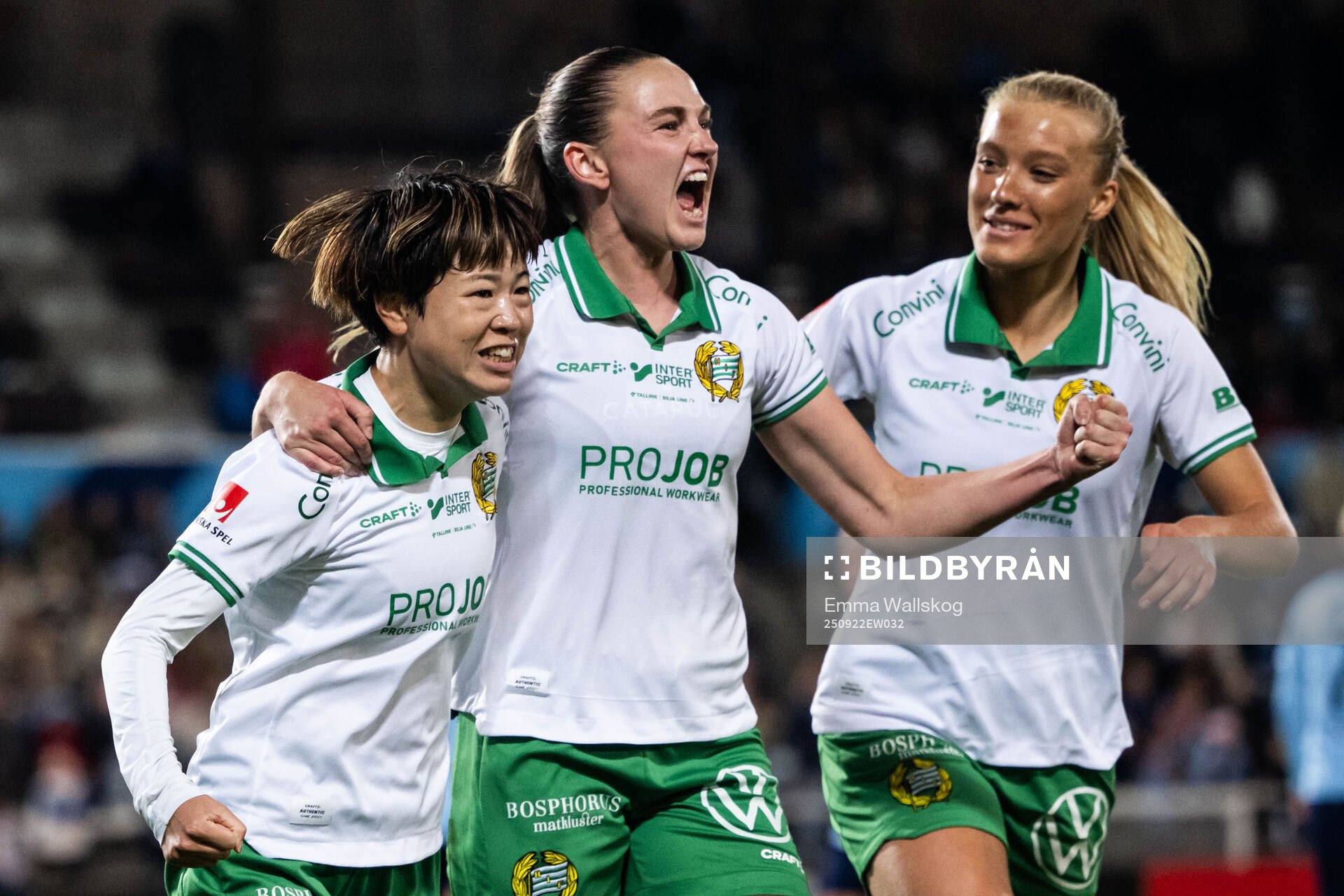 Hammarbys Asato Miyagawa, Vilde Hasund och Smilla Holmberg