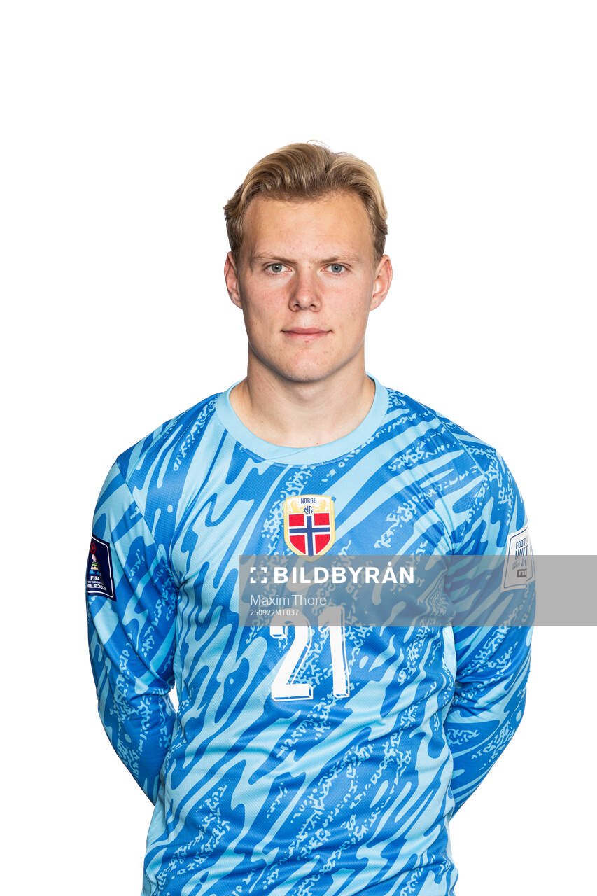 Goalkeeper Einar Fauskanger of the Norwegian under-20