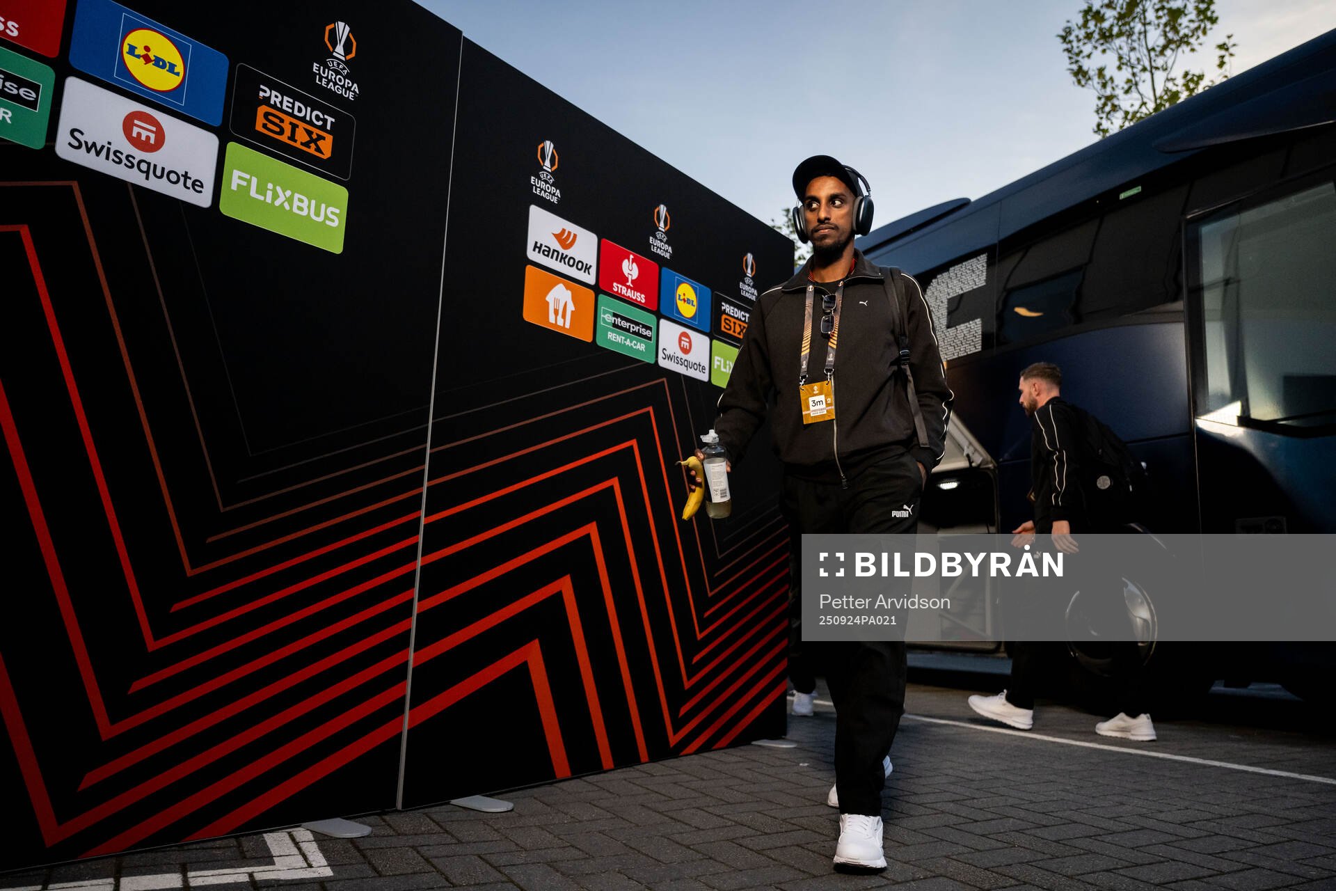 Malmö FFs Taha Ali arrives at the stadium