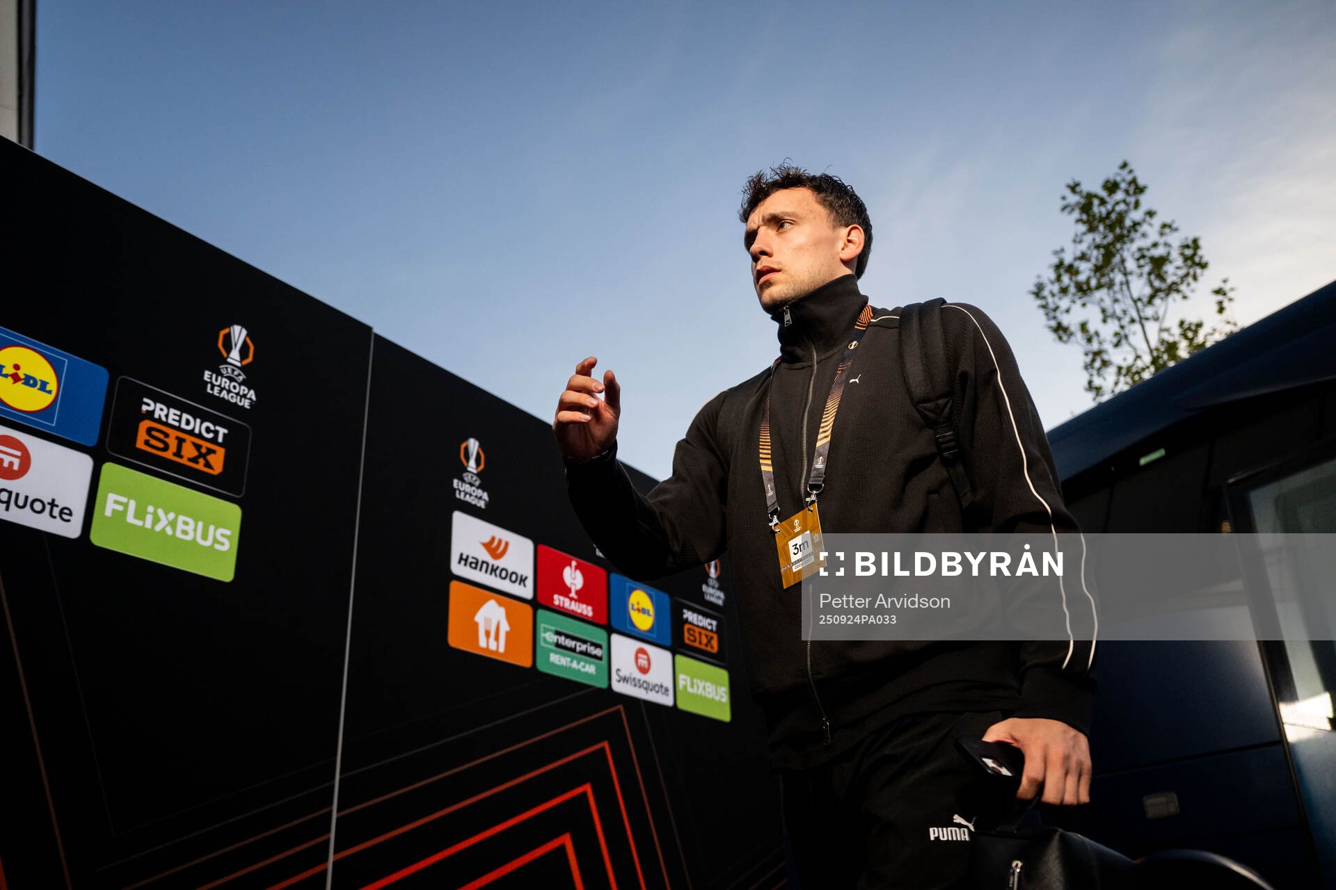 Malmö FFs Colin Rösler arrives at the stadium