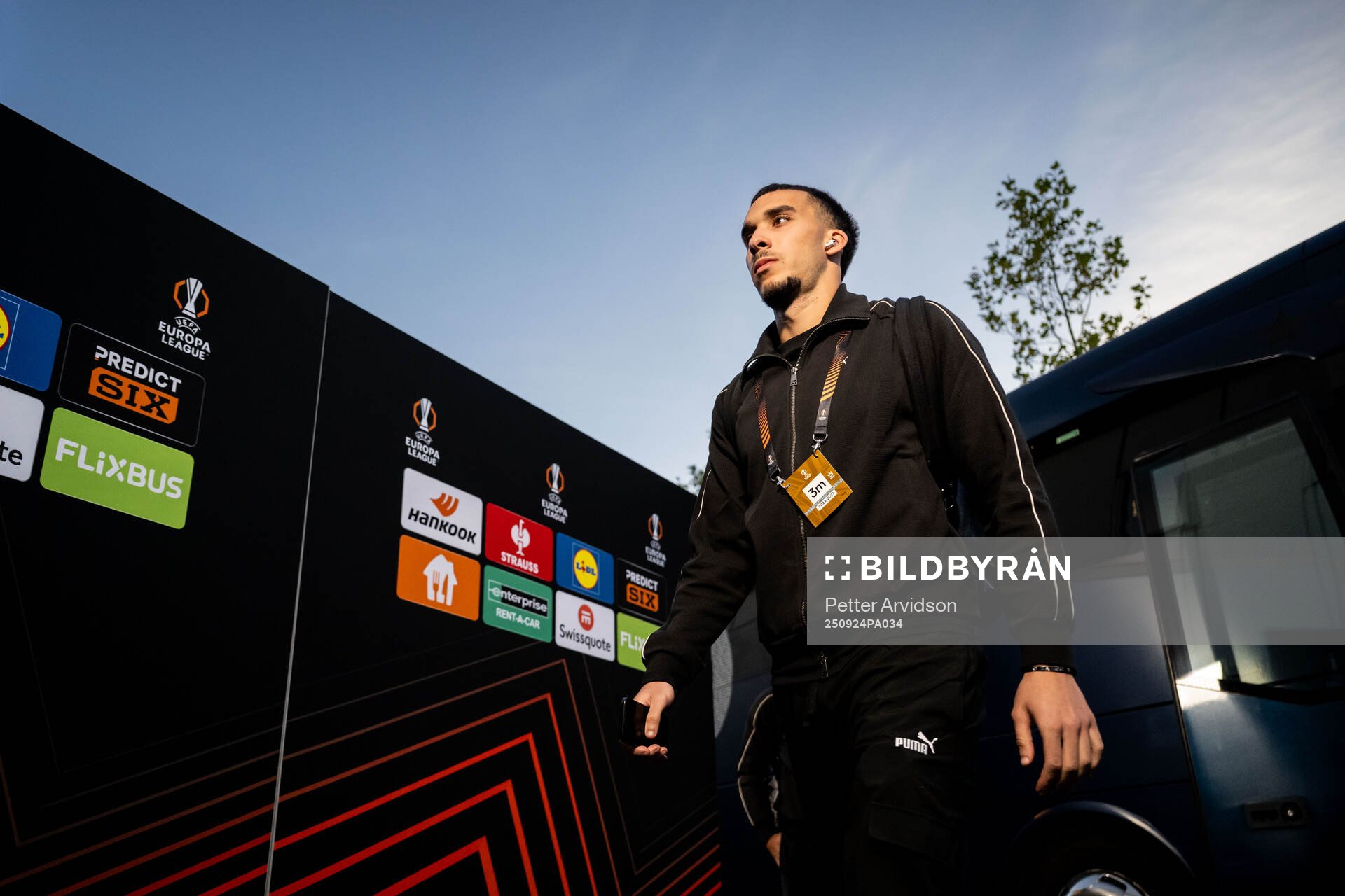 Malmö FFs Andrej Djuric arrives at the stadium