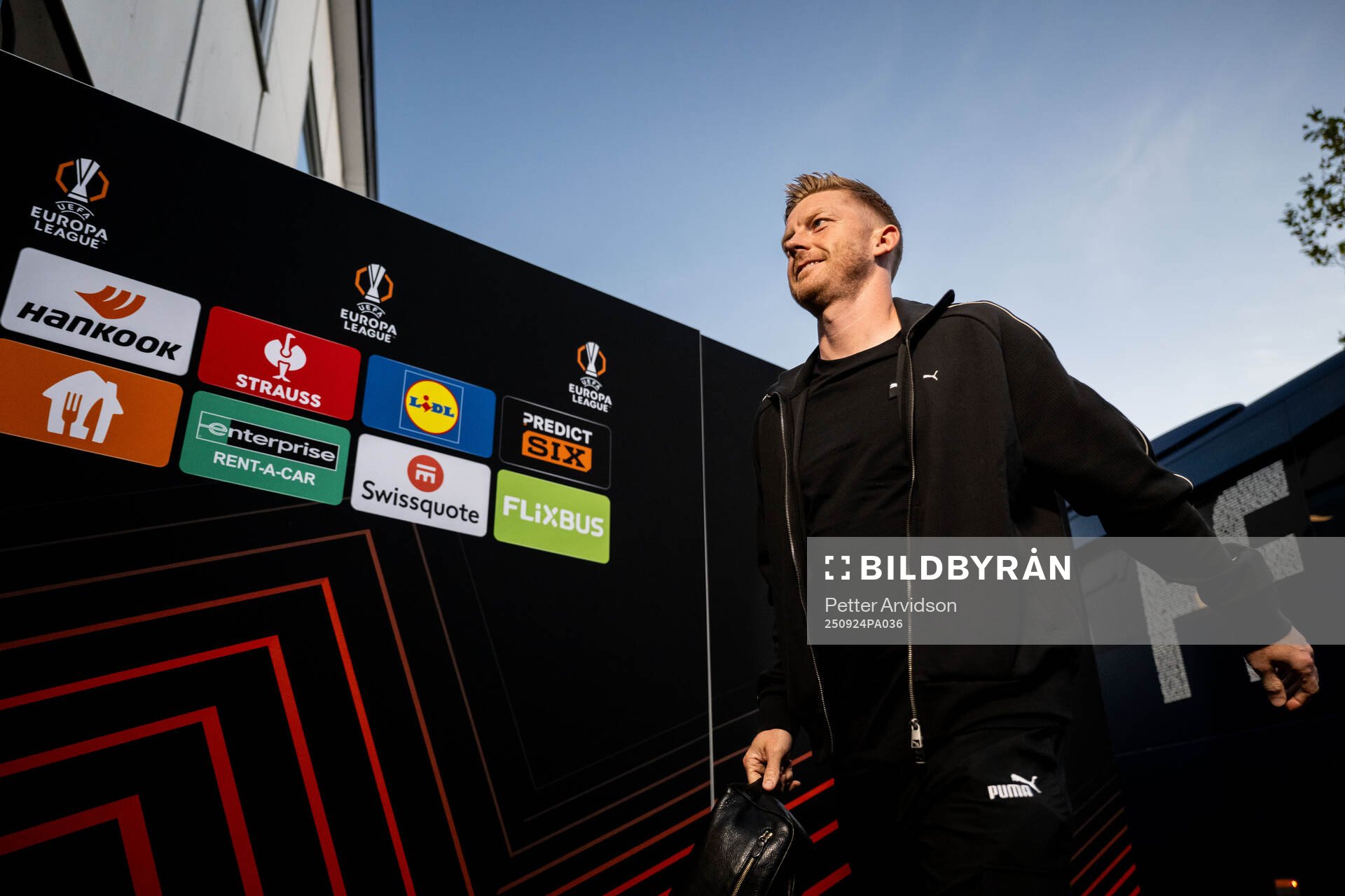 Malmö FFs Anders Christiansen arrives at the stadium