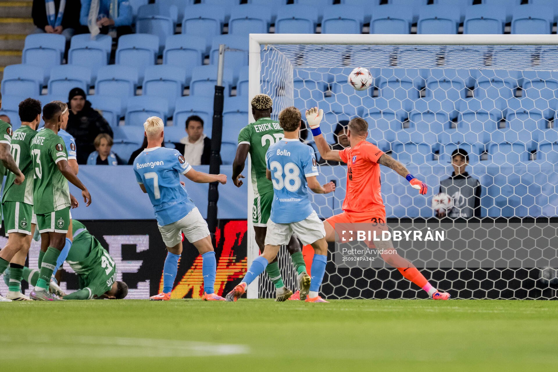 Yves Erick Bile of Ludogorets scores 0-2 behind goalkeeper