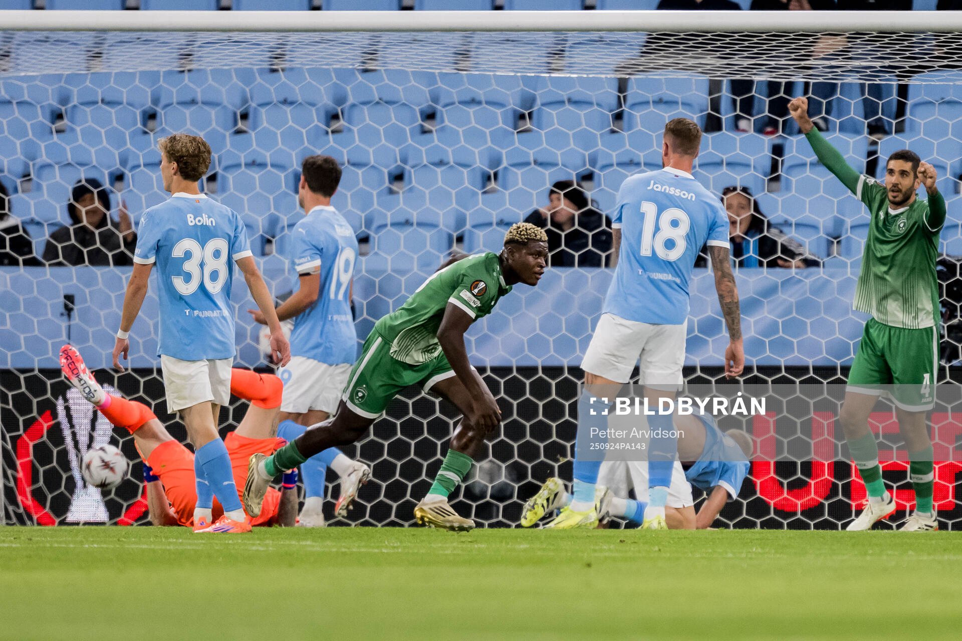 Yves Erick Bile of Ludogorets celebrates