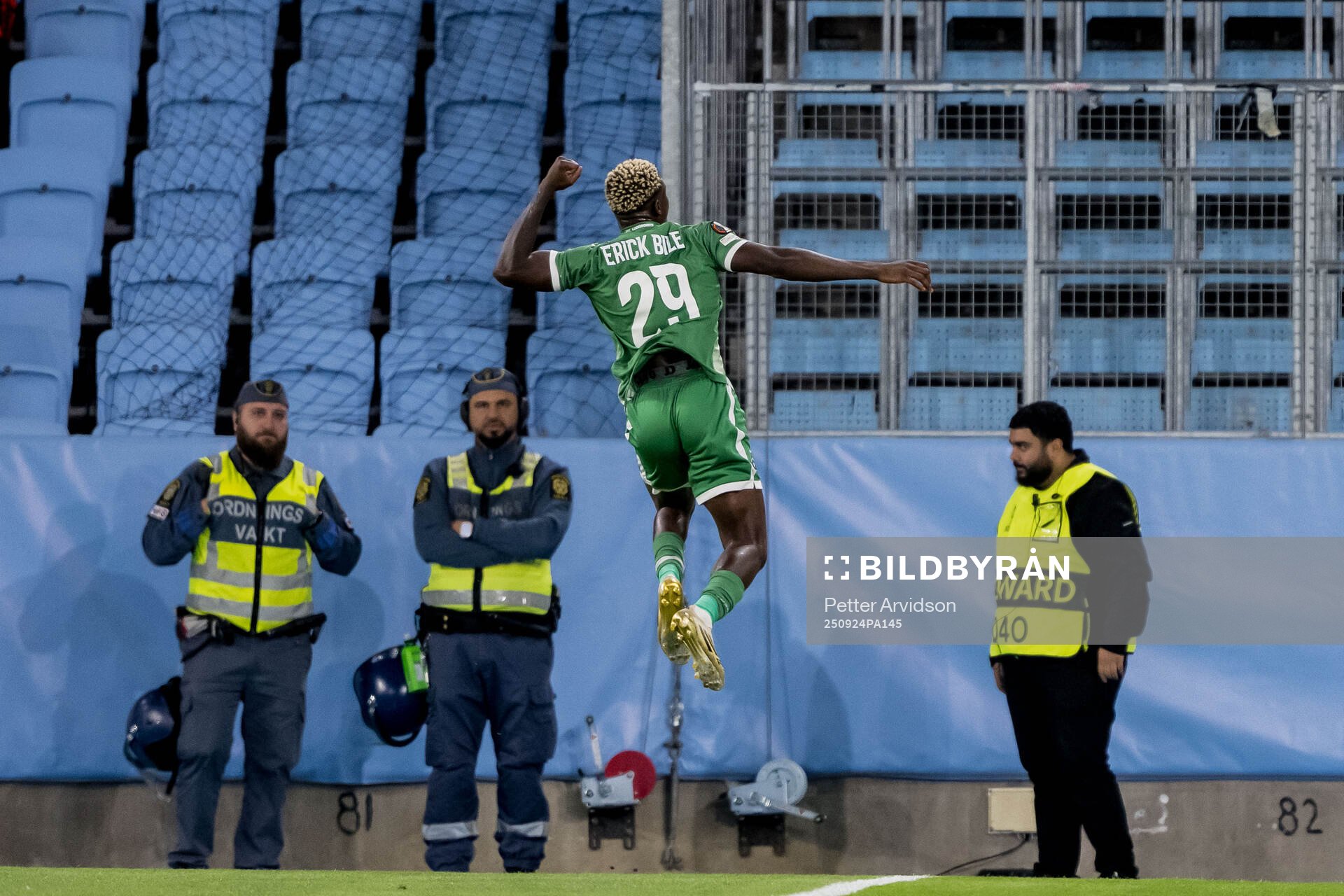 Yves Erick Bile of Ludogorets celebrates
