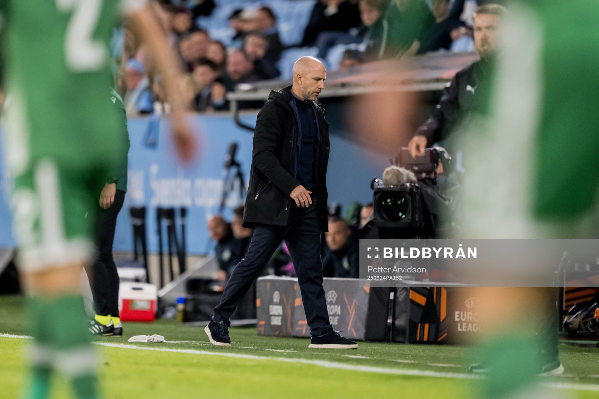 Head coach Henrik Rydström of Malmö FF looks dejected
