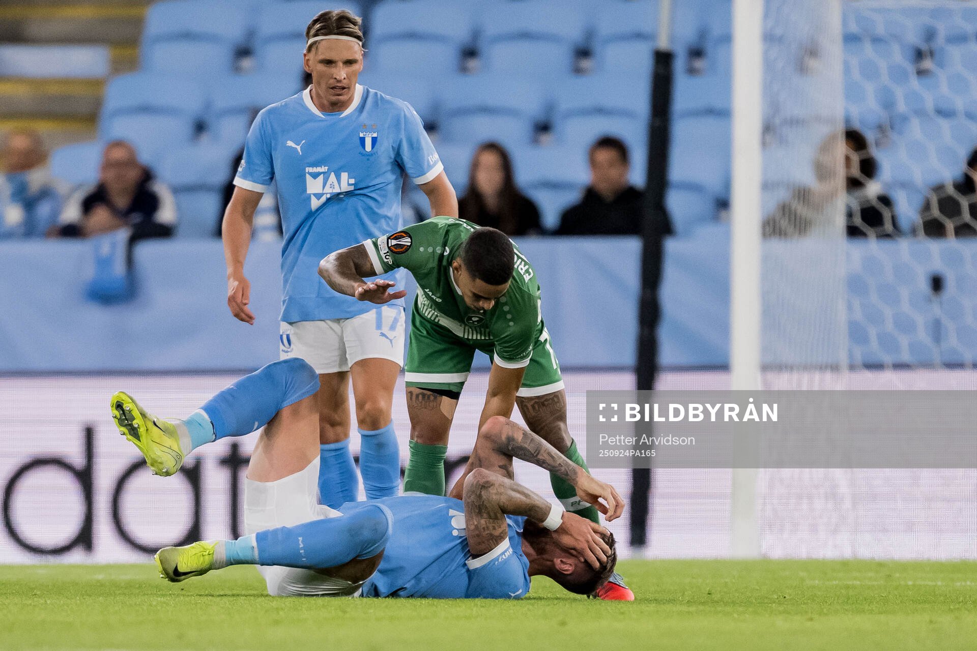 Pontus Jansson of Malmö FF in pain