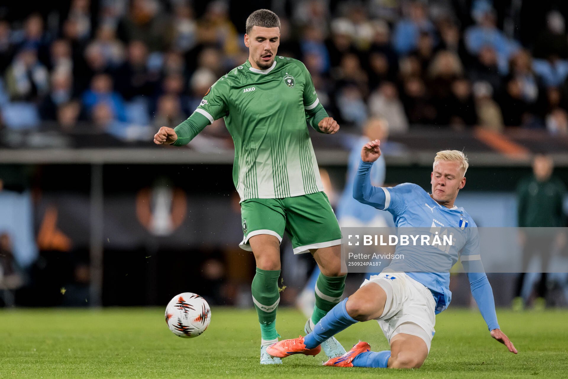 Edvin Kurtulus of Ludogorets and Otto Rosengren of Malmö FF