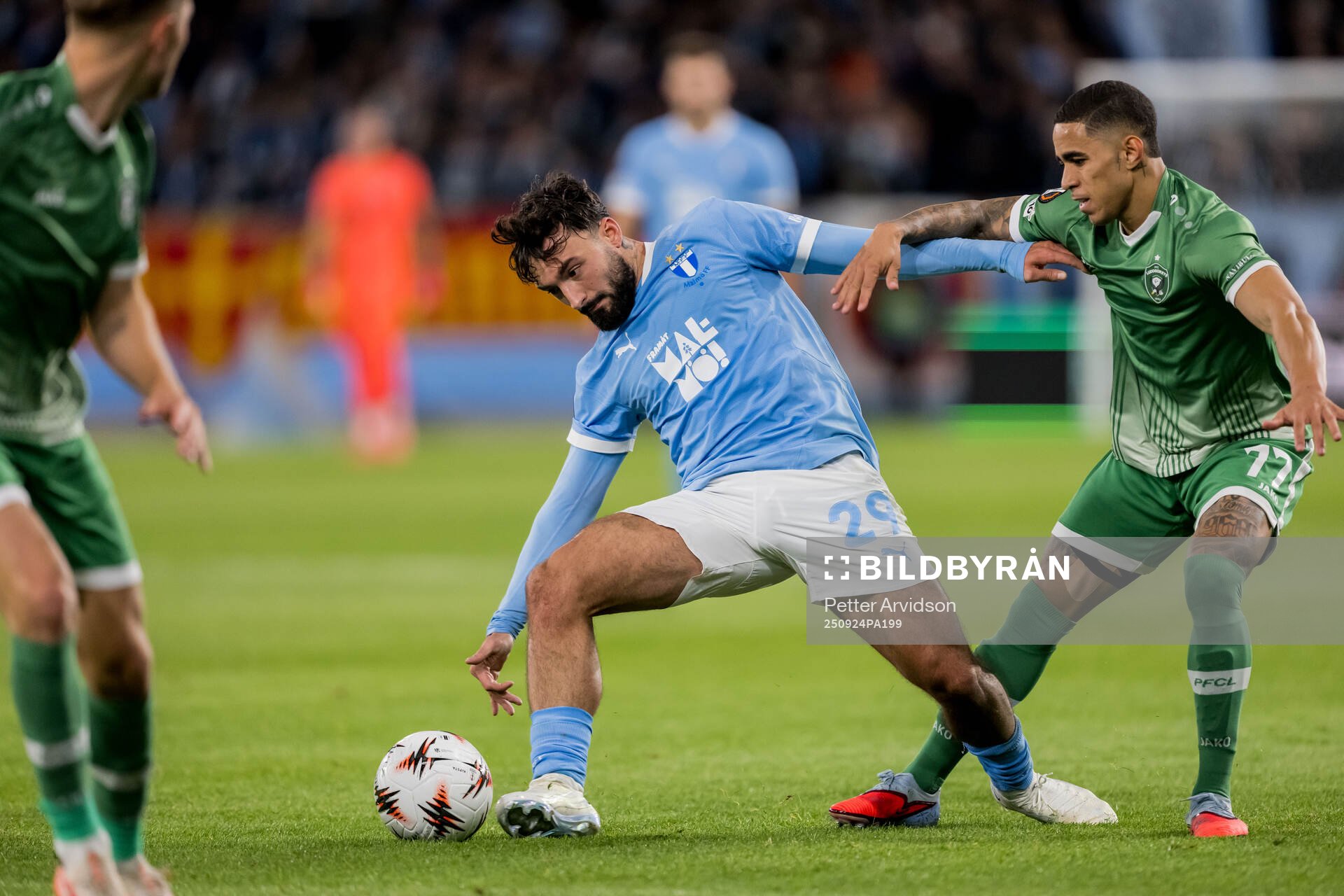 Sead Haksabanovic of Malmö FF and Caio Vidal of Ludogorets