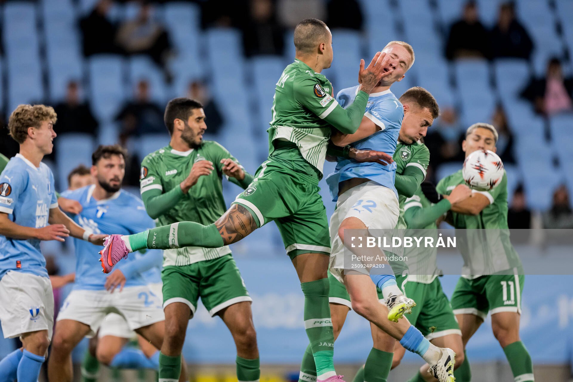 Erick Marcus of Ludogorets and Daniel Gudjohnsen of Malmö