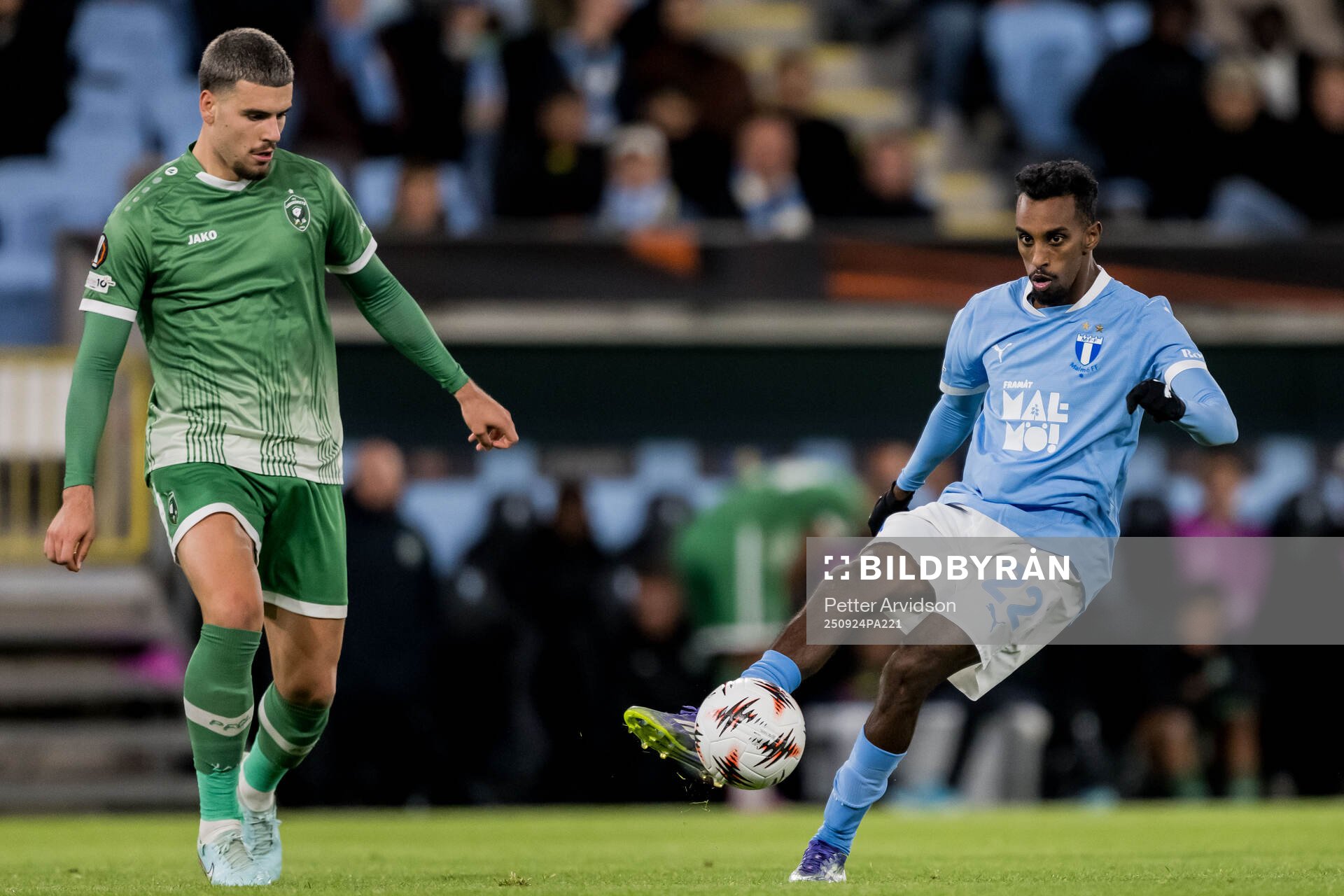Edvin Kurtulus of Ludogorets and Taha Ali of Malmö FF