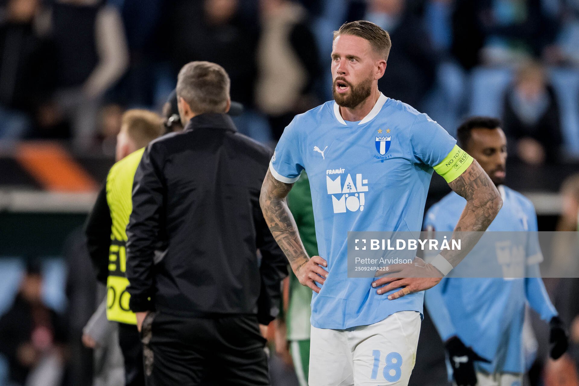 Pontus Jansson of Malmö FF looks dejected