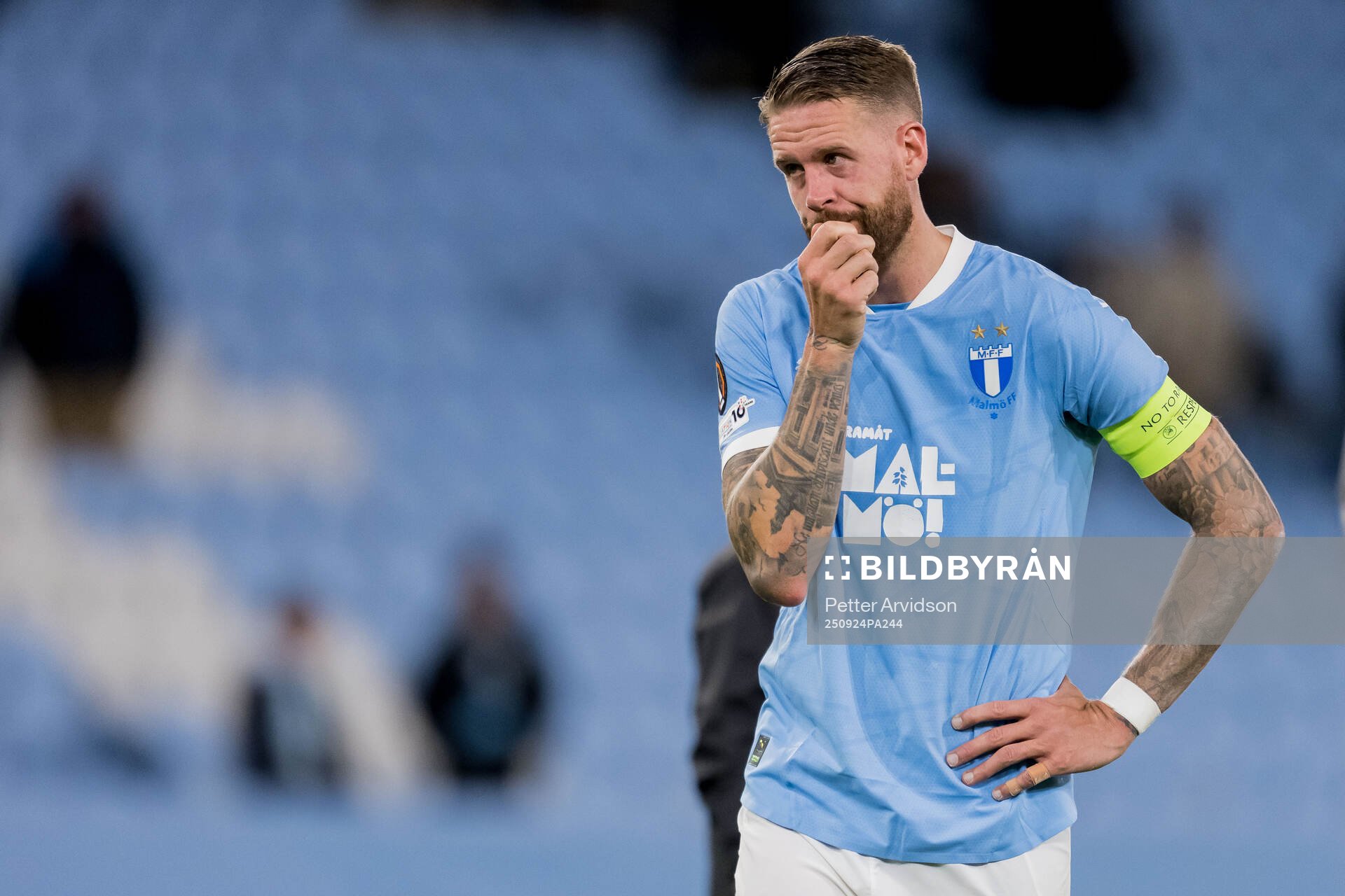 Pontus Jansson of Malmö FF looks dejected