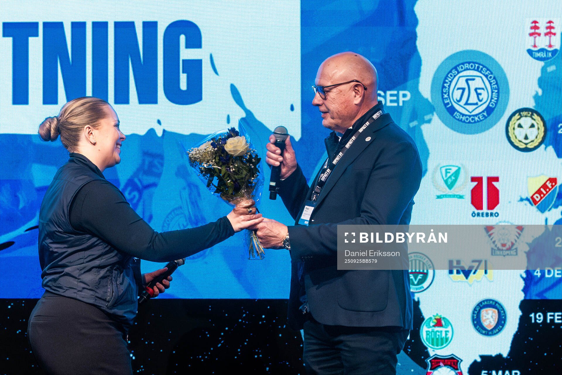 Linn Flennersjö, Leksands IF, och Peter Wiklund, VD