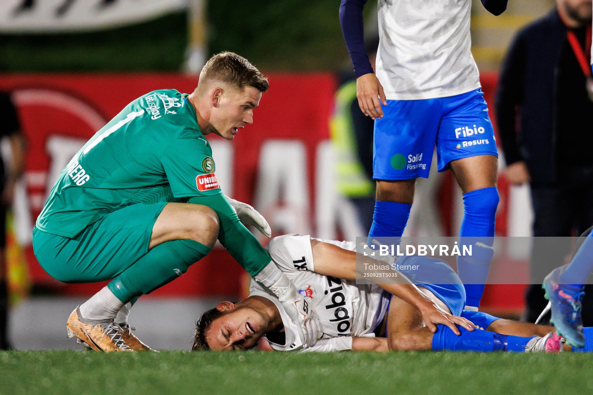 Helsingborgs Wilhelm Nilsson  har ont