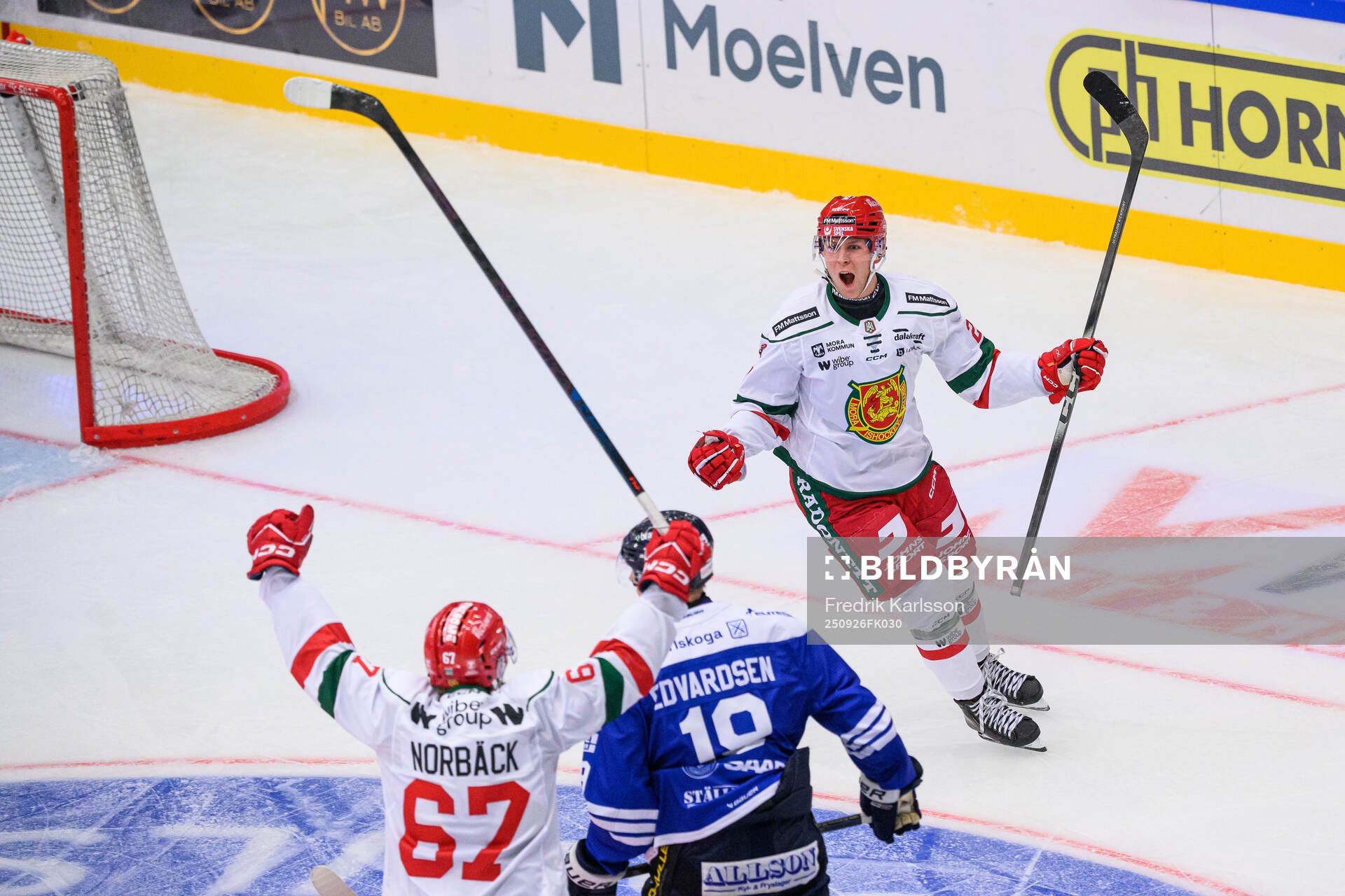 Moras Georg Weigelt och Jesper Norbäck jublar