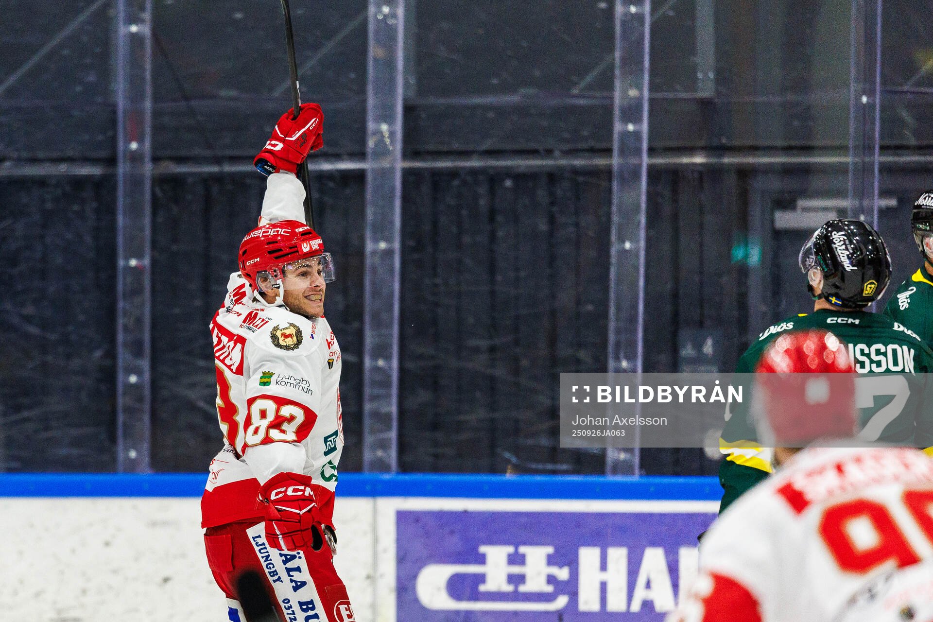 Troja/Ljungbys Jonathan Wikström jublar