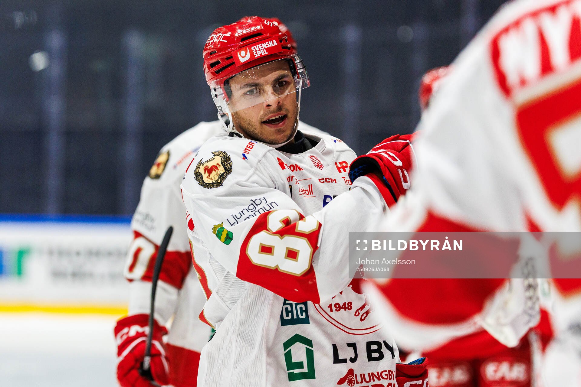 Troja/Ljungbys Jonathan Wikström jublar